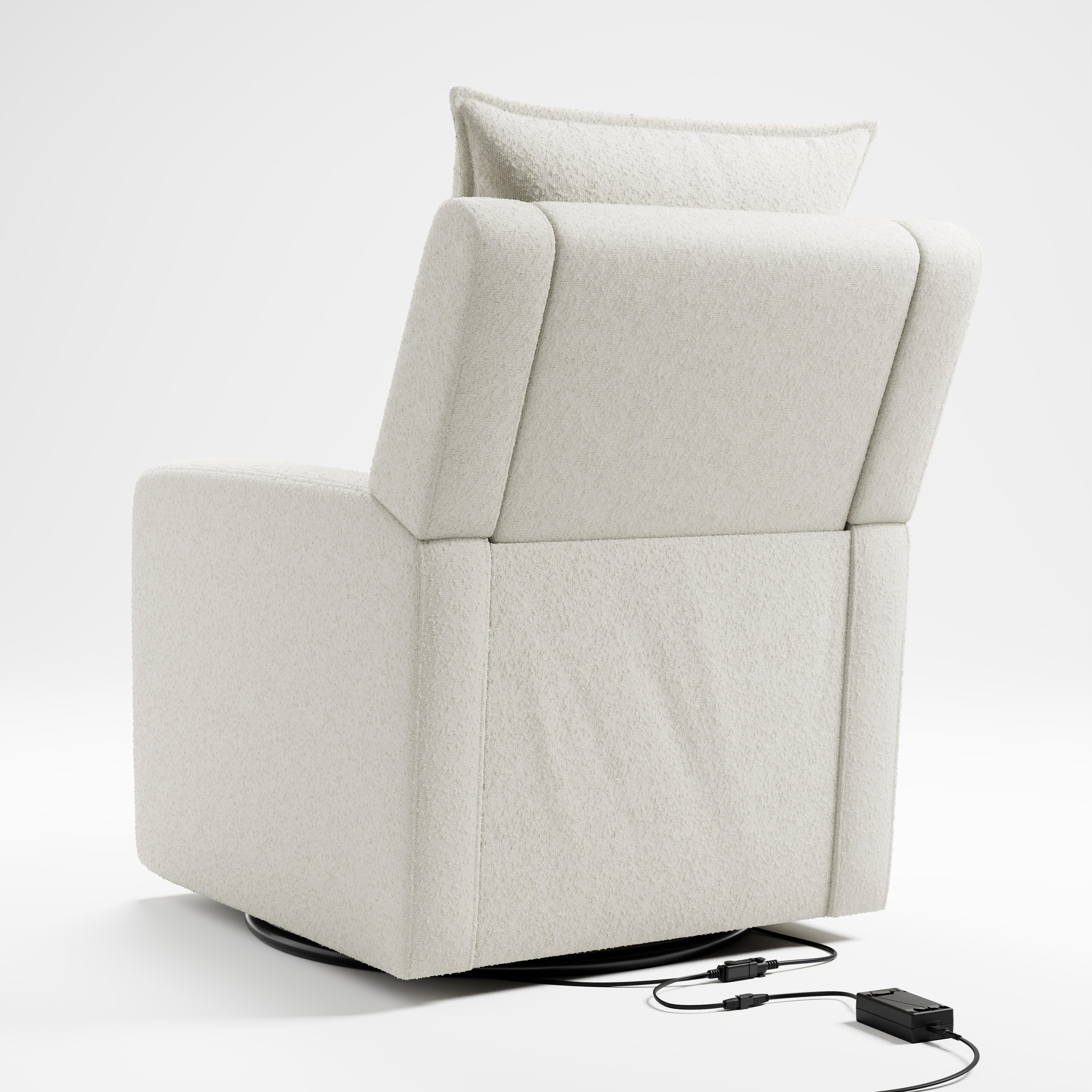 Storkcraft Timeless Manual Charging Glider Recliner, Boucle, large