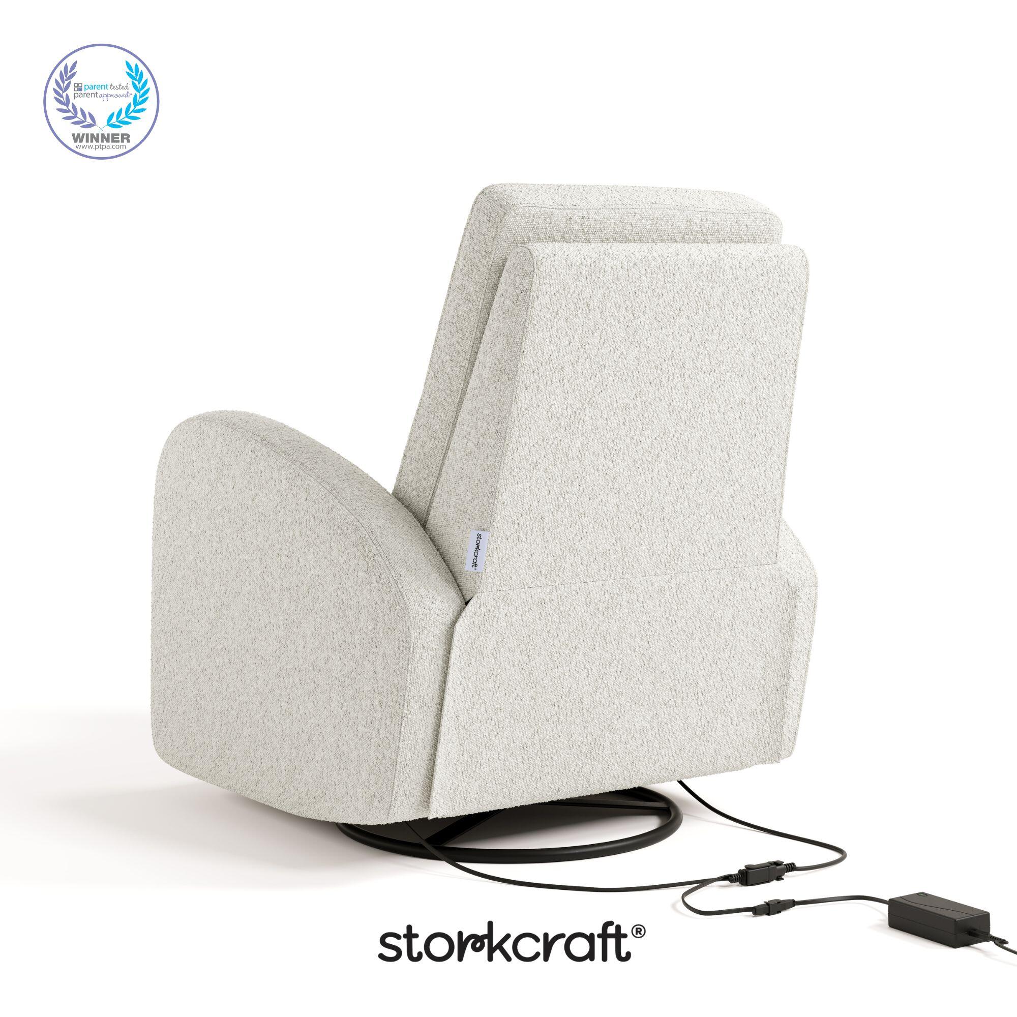 Storkcraft Santa Monica Power Recliner, Ivory, large