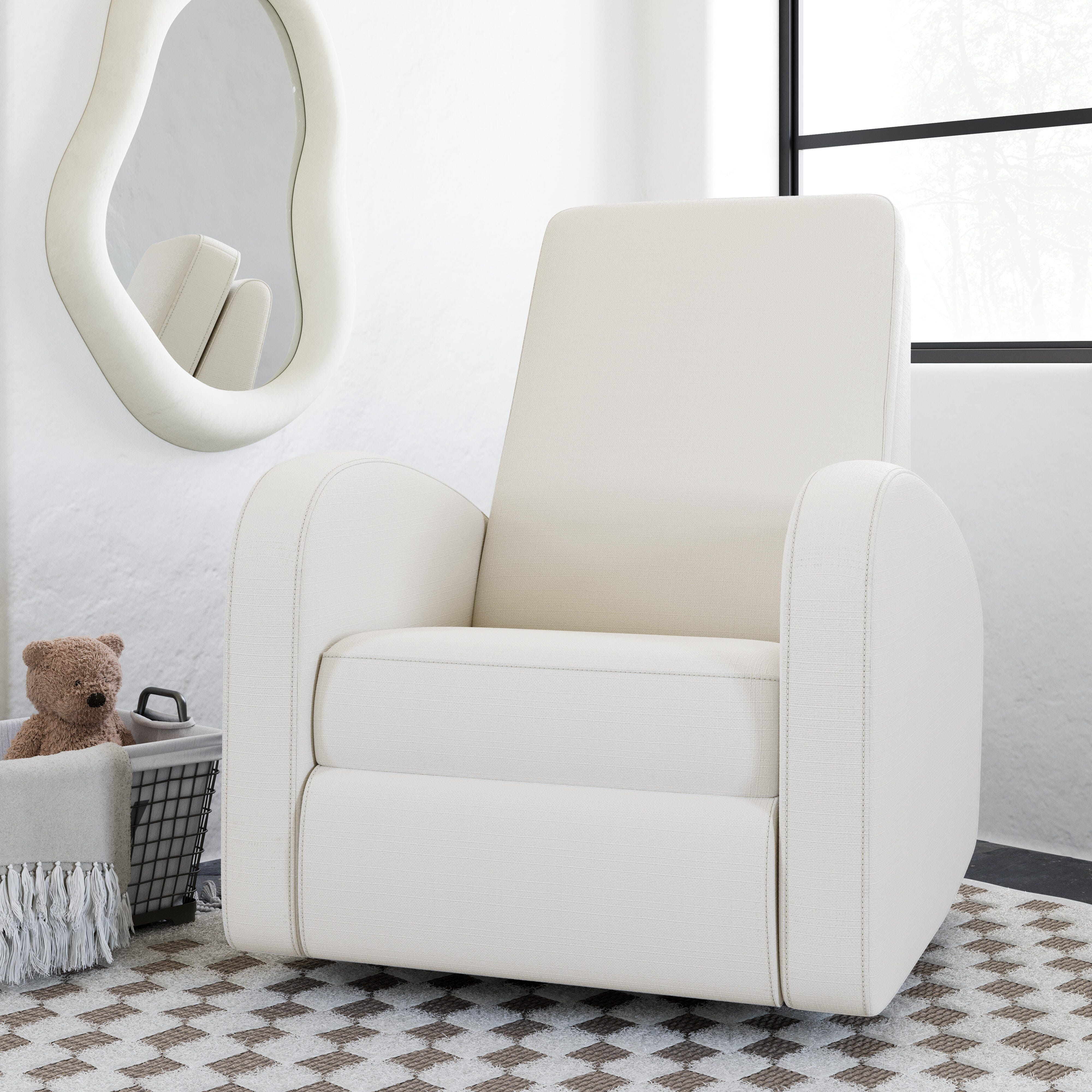 Storkcraft Santa Monica Power Recliner, Ivory Basketweave, large