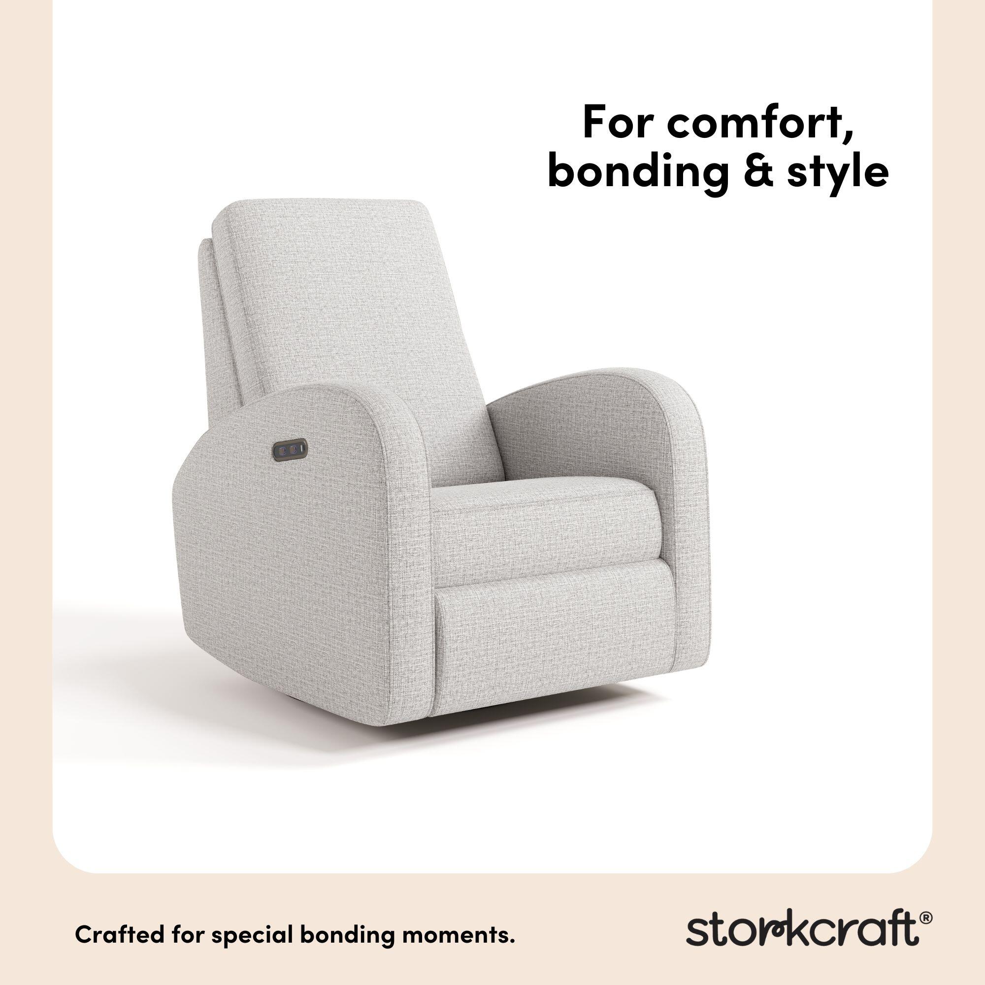 Storkcraft Santa Monica Power Recliner, Steel Basketweave, large