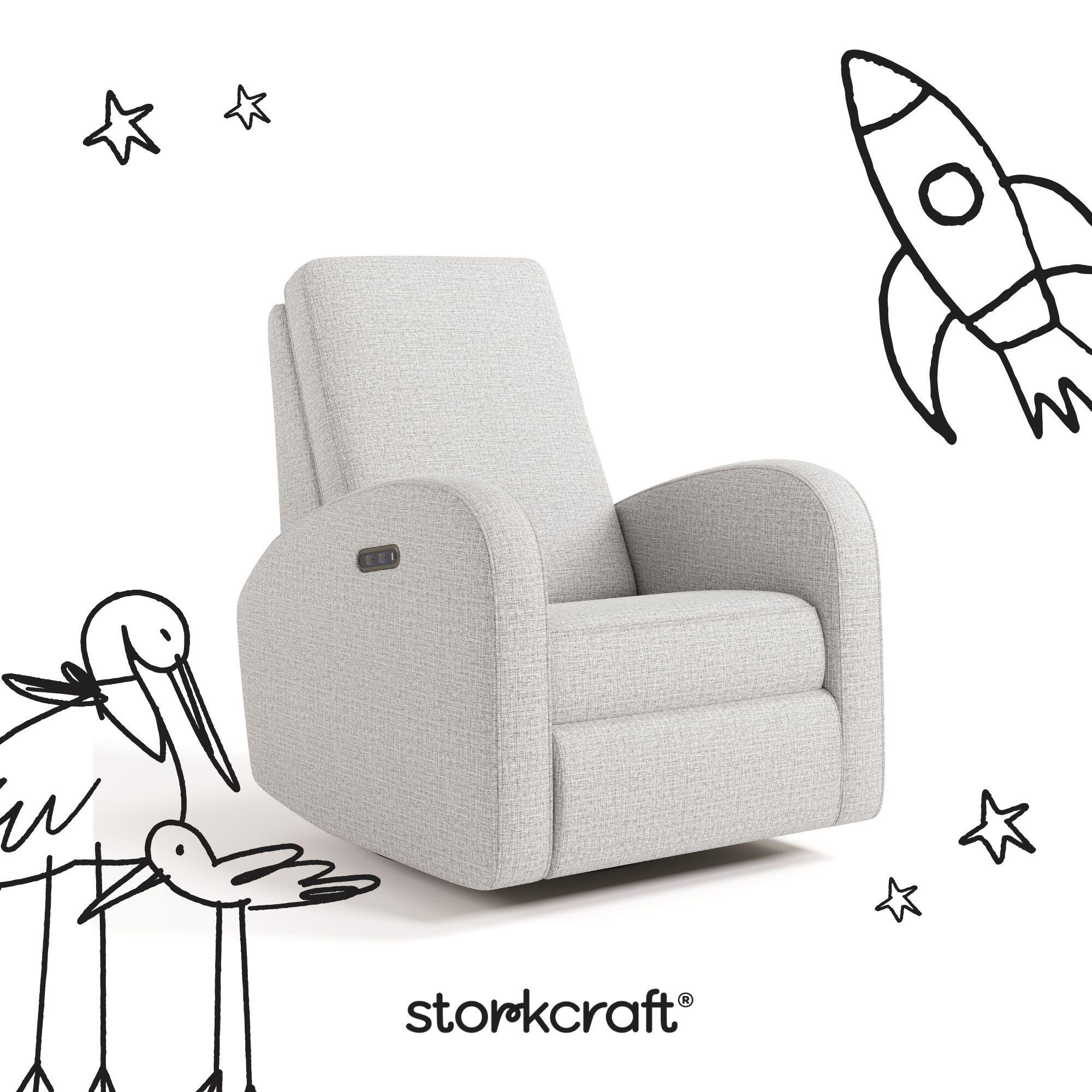 Storkcraft Santa Monica Power Recliner, Steel Basketweave, large