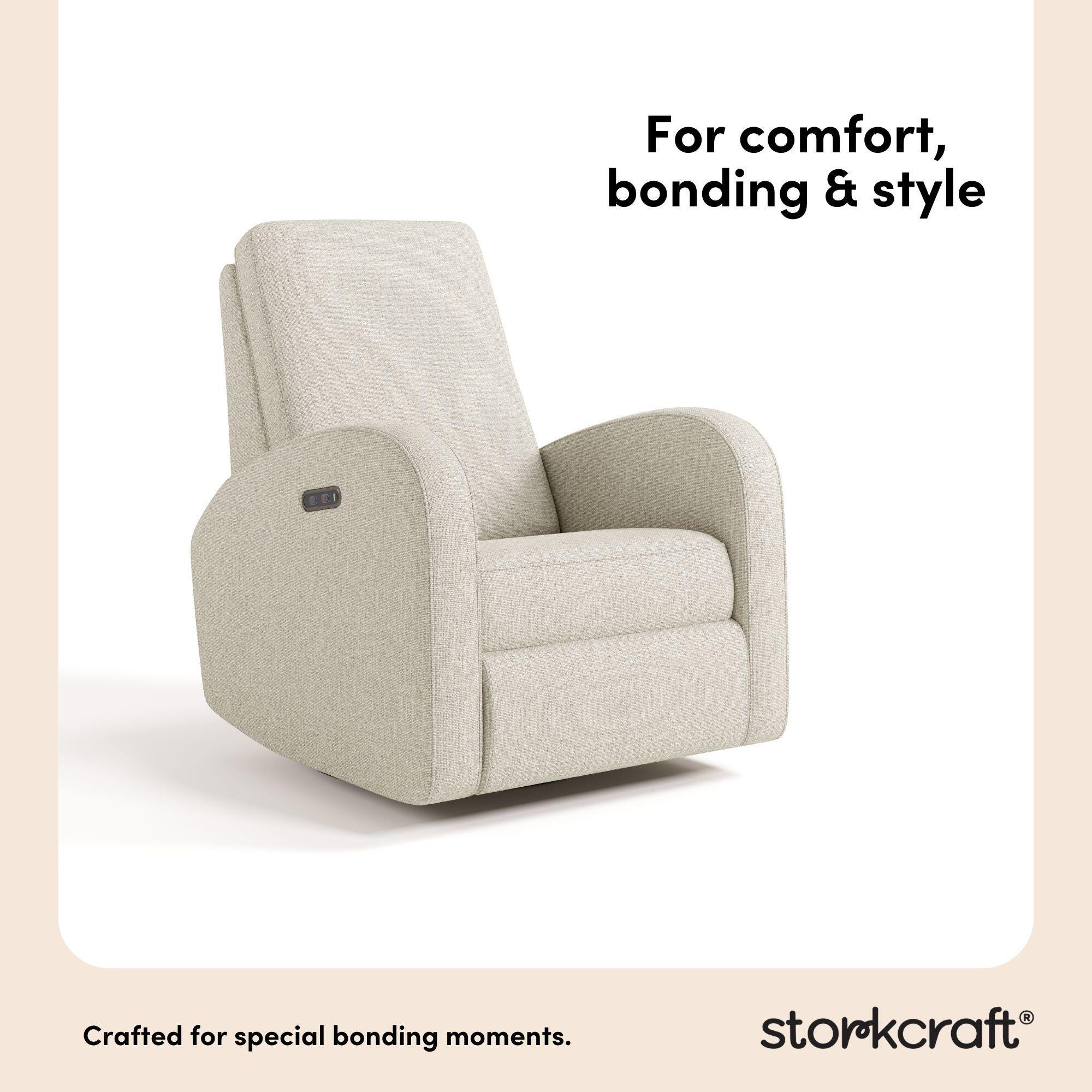Storkcraft Santa Monica Power Recliner, Dune Basketweave, large
