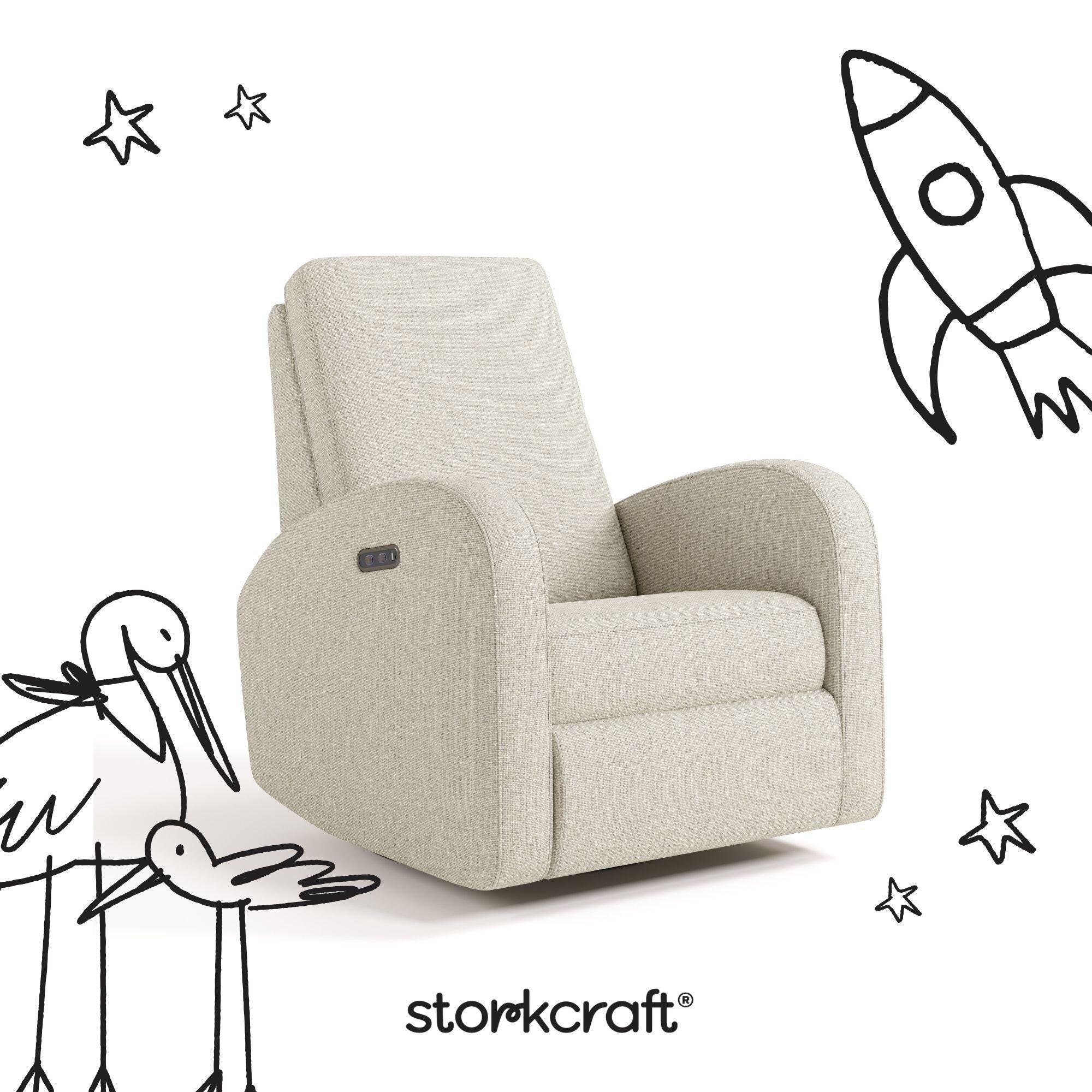Storkcraft Santa Monica Power Recliner, Dune Basketweave, large