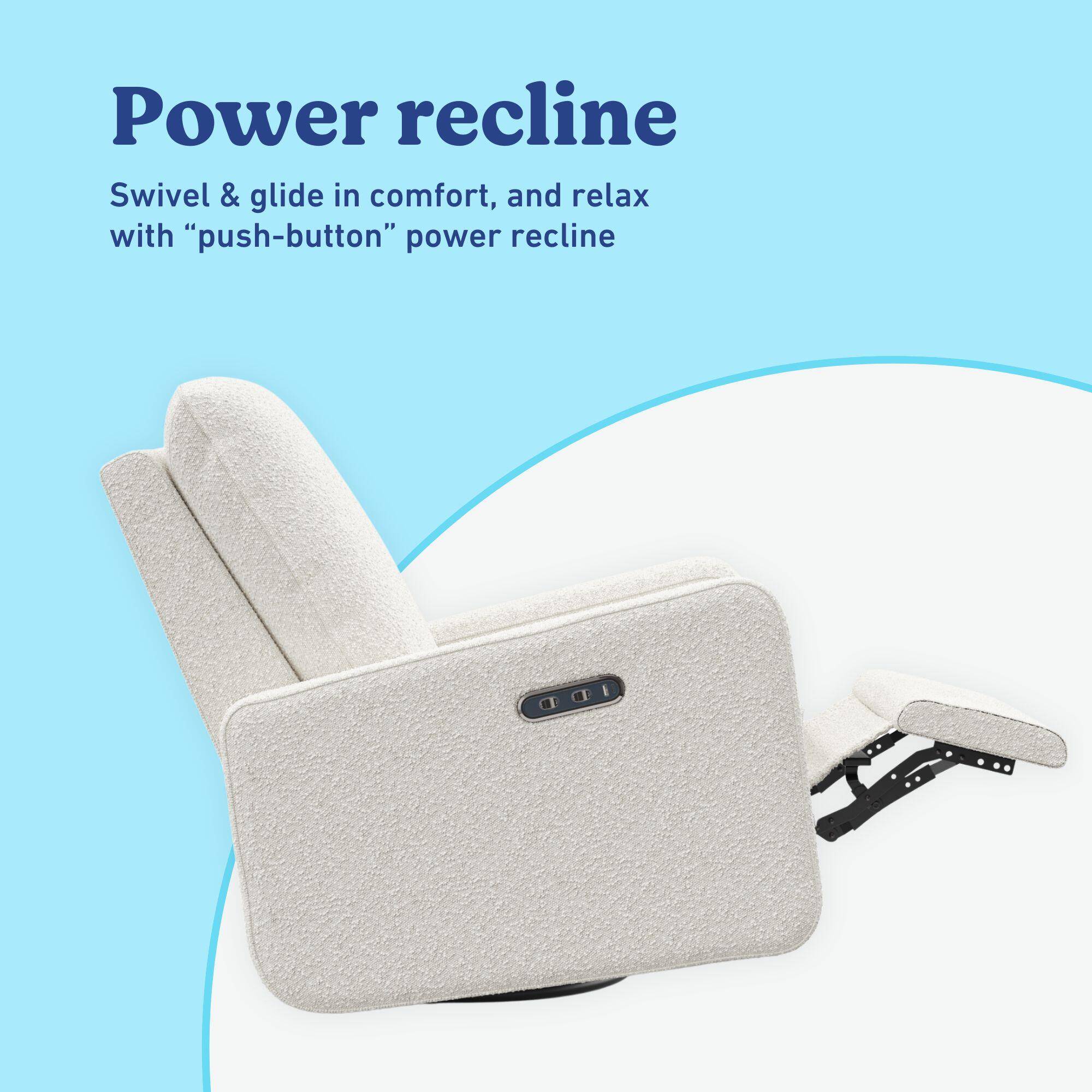 Graco Teddi Power Swivel Glider Recliner, Ivory, large