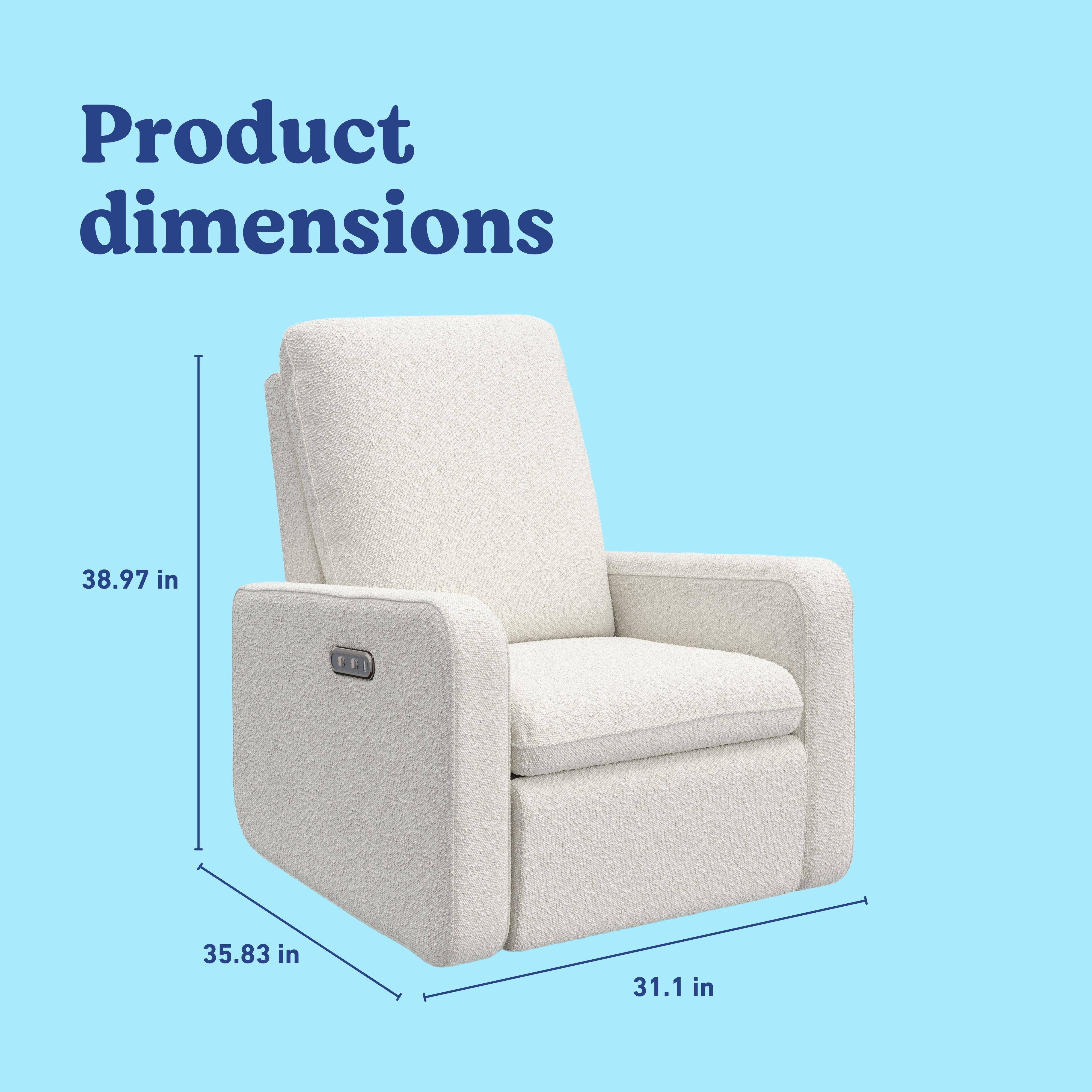 Graco Teddi Power Swivel Glider Recliner, Ivory, large