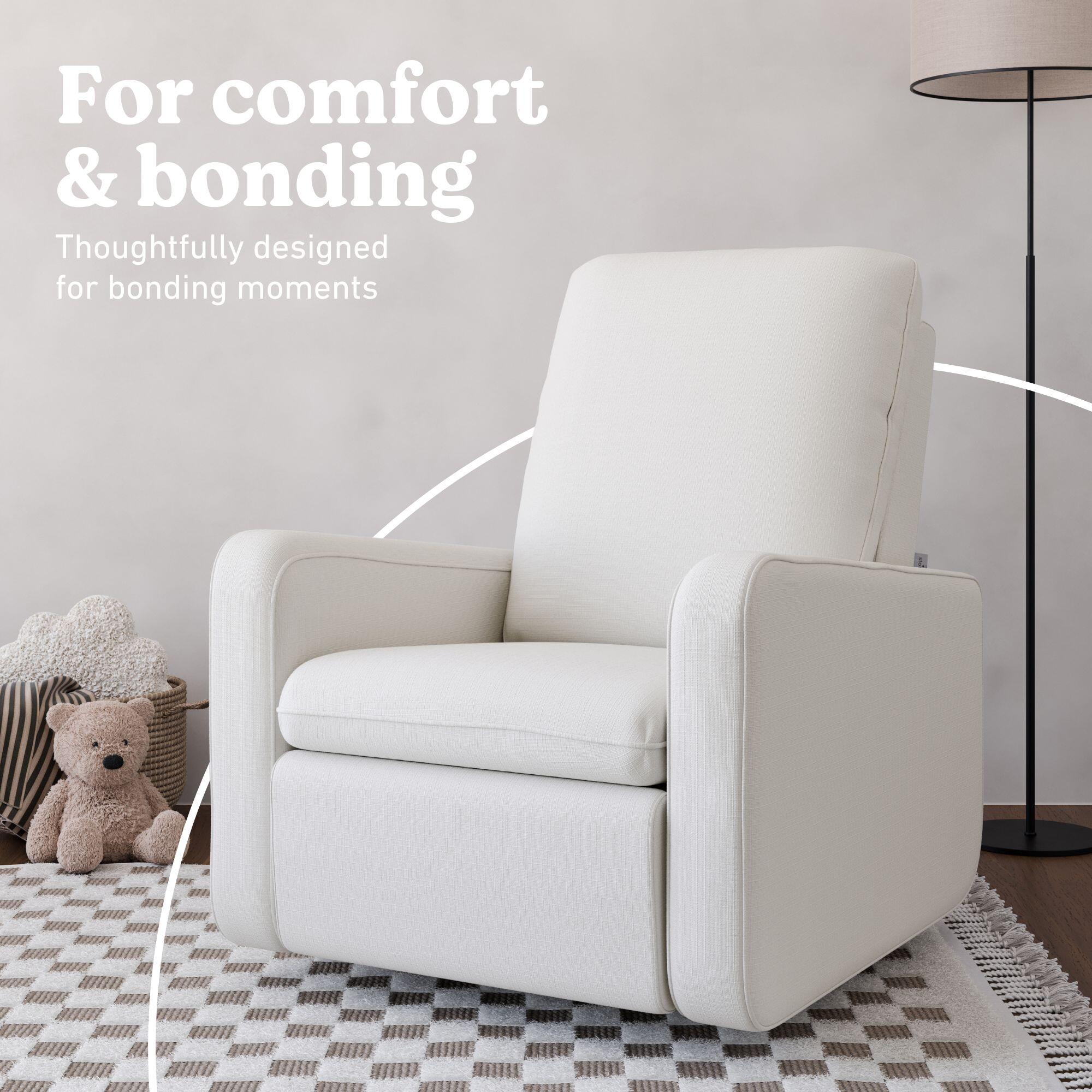 Graco Teddi Power Swivel Glider Recliner, Ivory Basketweave, large