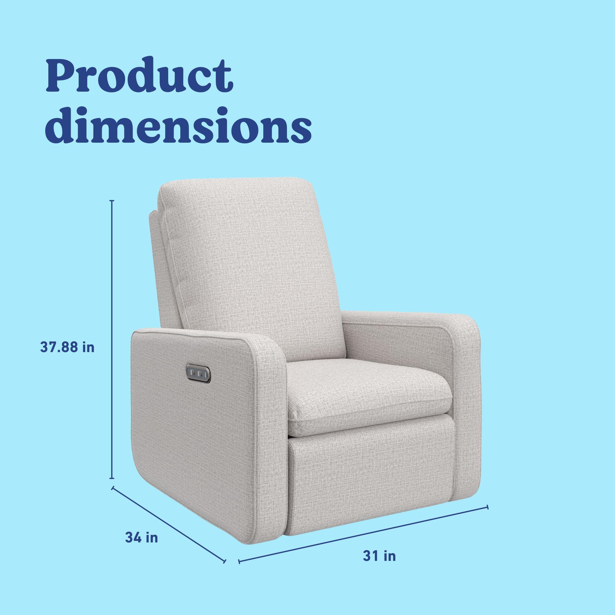 Graco Teddi Power Swivel Glider Recliner, Steel Basketweave, large