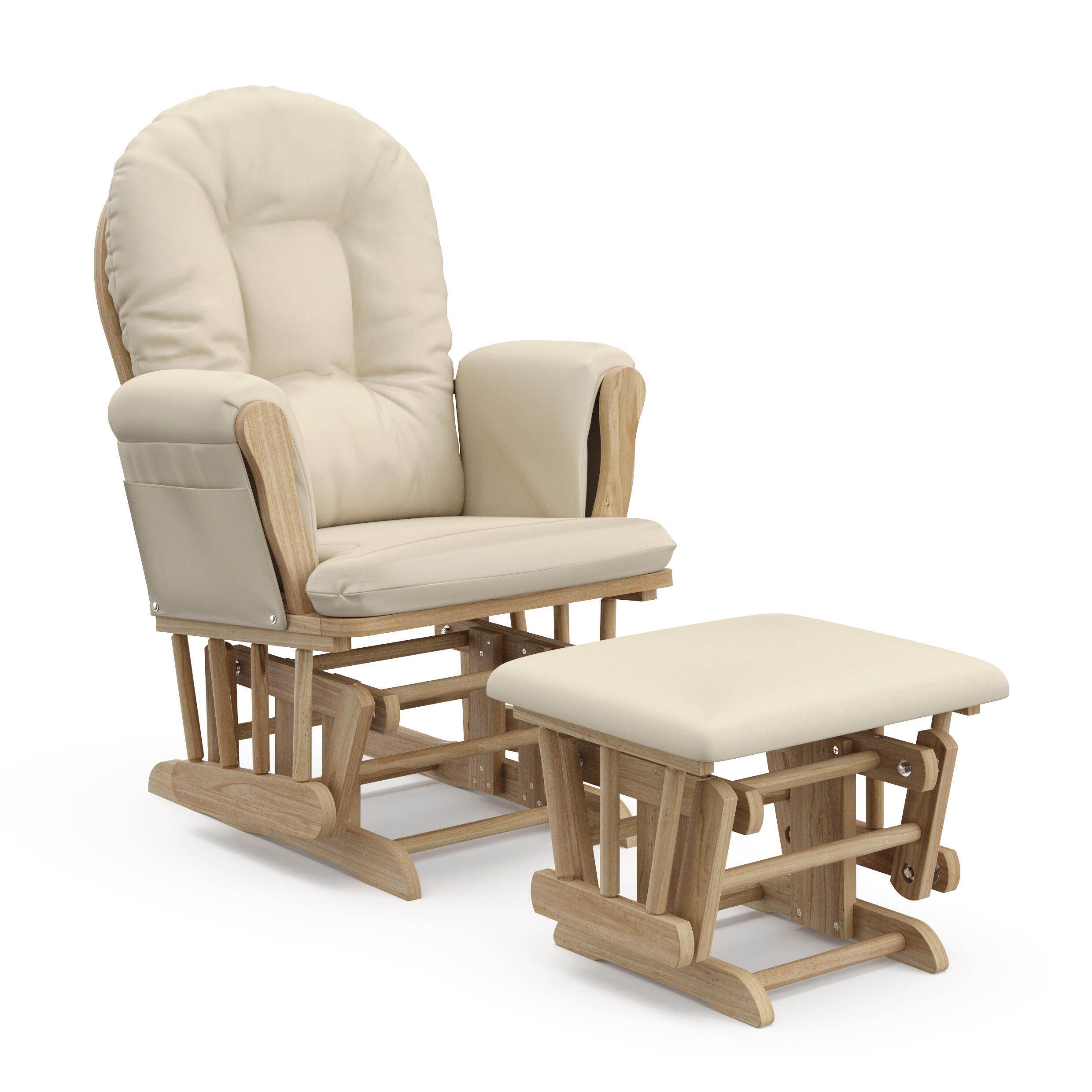 Storkcraft Hoop Glider and Ottoman, Natural/Beige, large