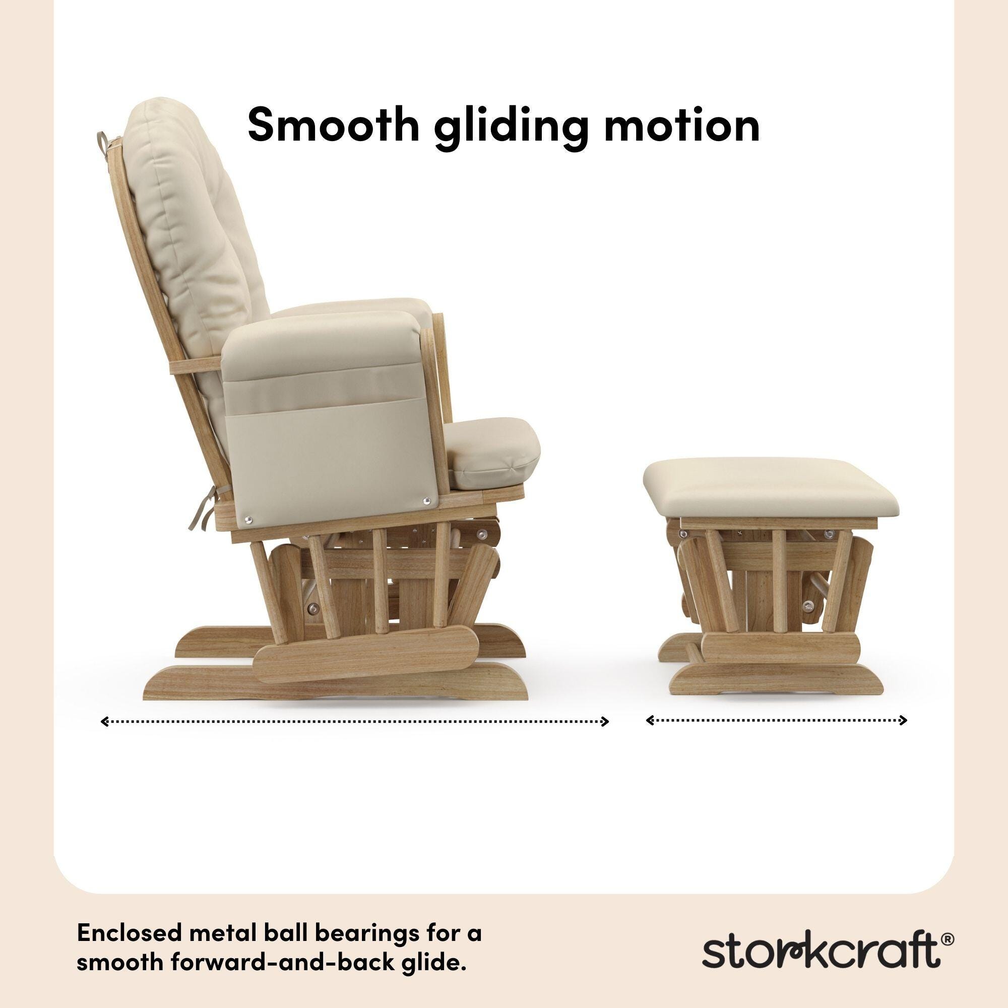 Storkcraft Hoop Glider and Ottoman, Natural/Beige, large