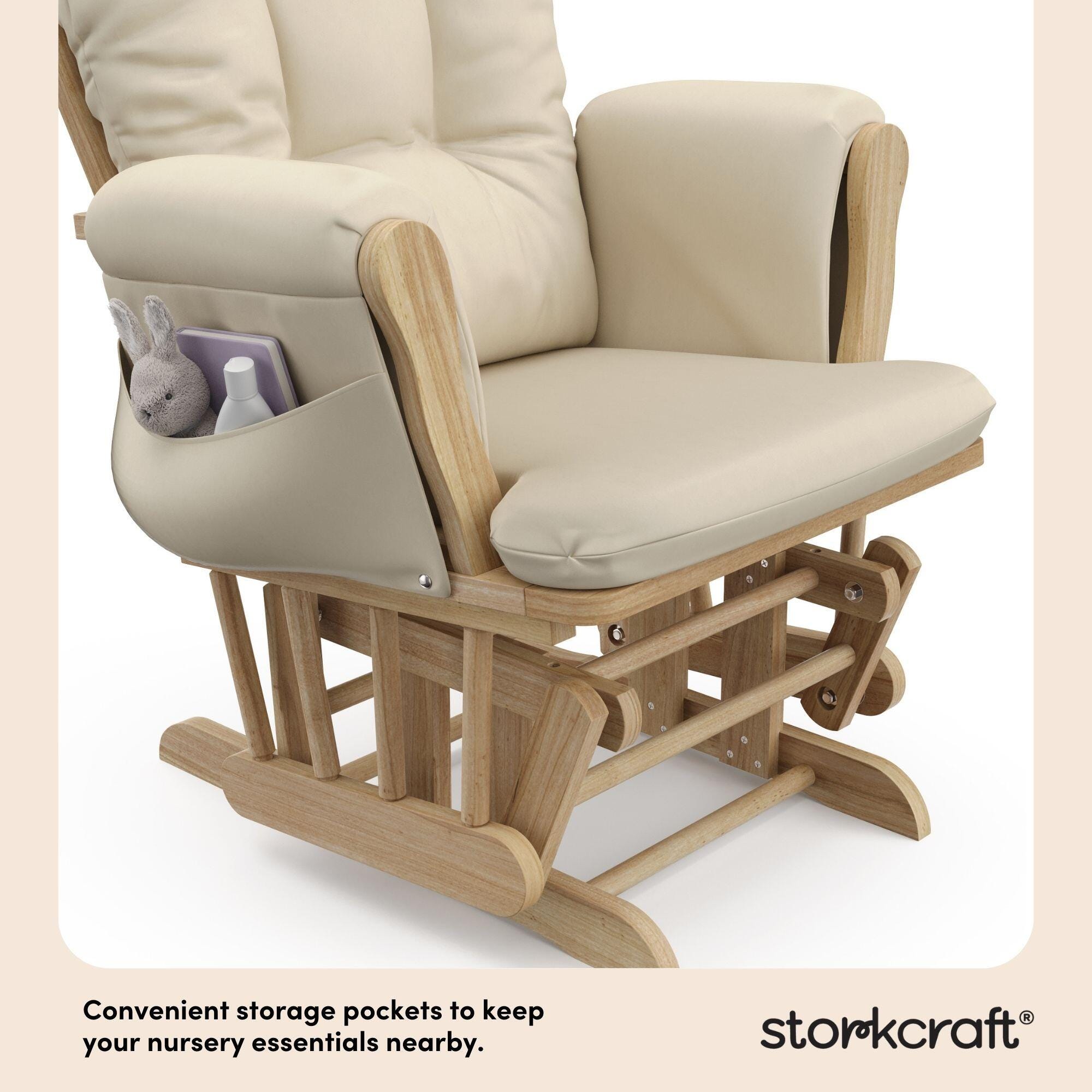 Storkcraft Hoop Glider and Ottoman, Natural/Beige, large