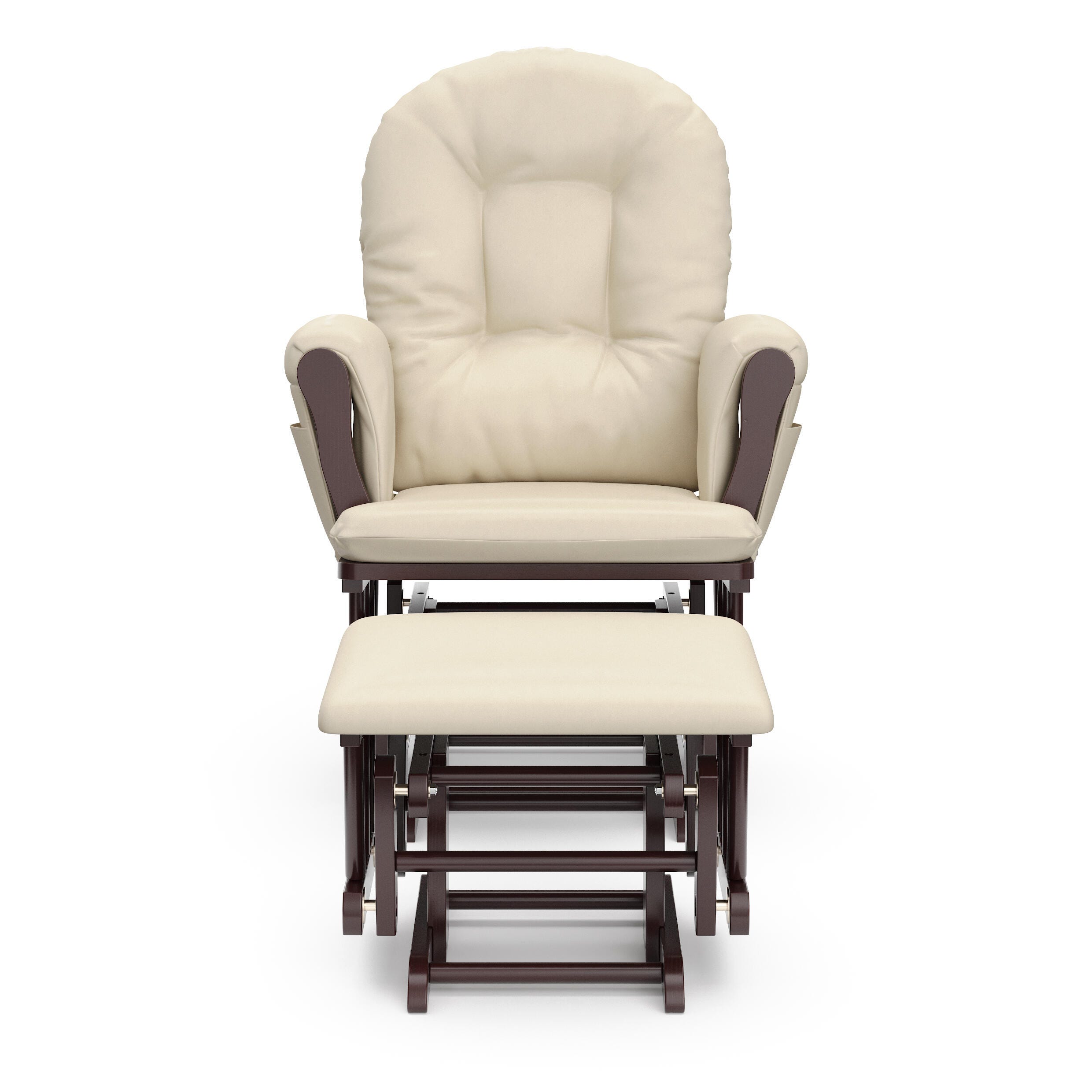 Storkcraft Hoop Glider and Ottoman, Espresso/Beige, large