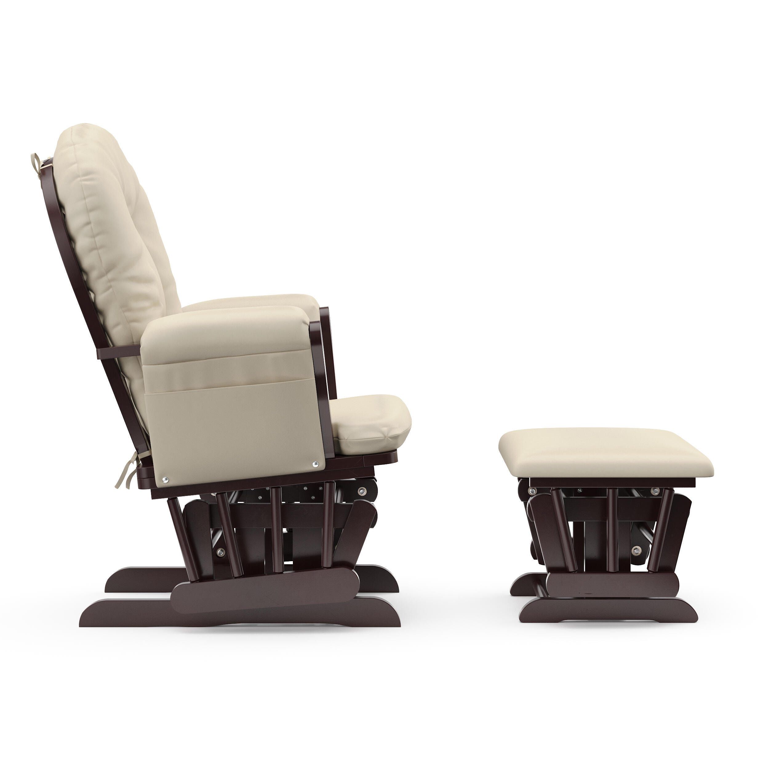 Storkcraft Hoop Glider and Ottoman, Espresso/Beige, large