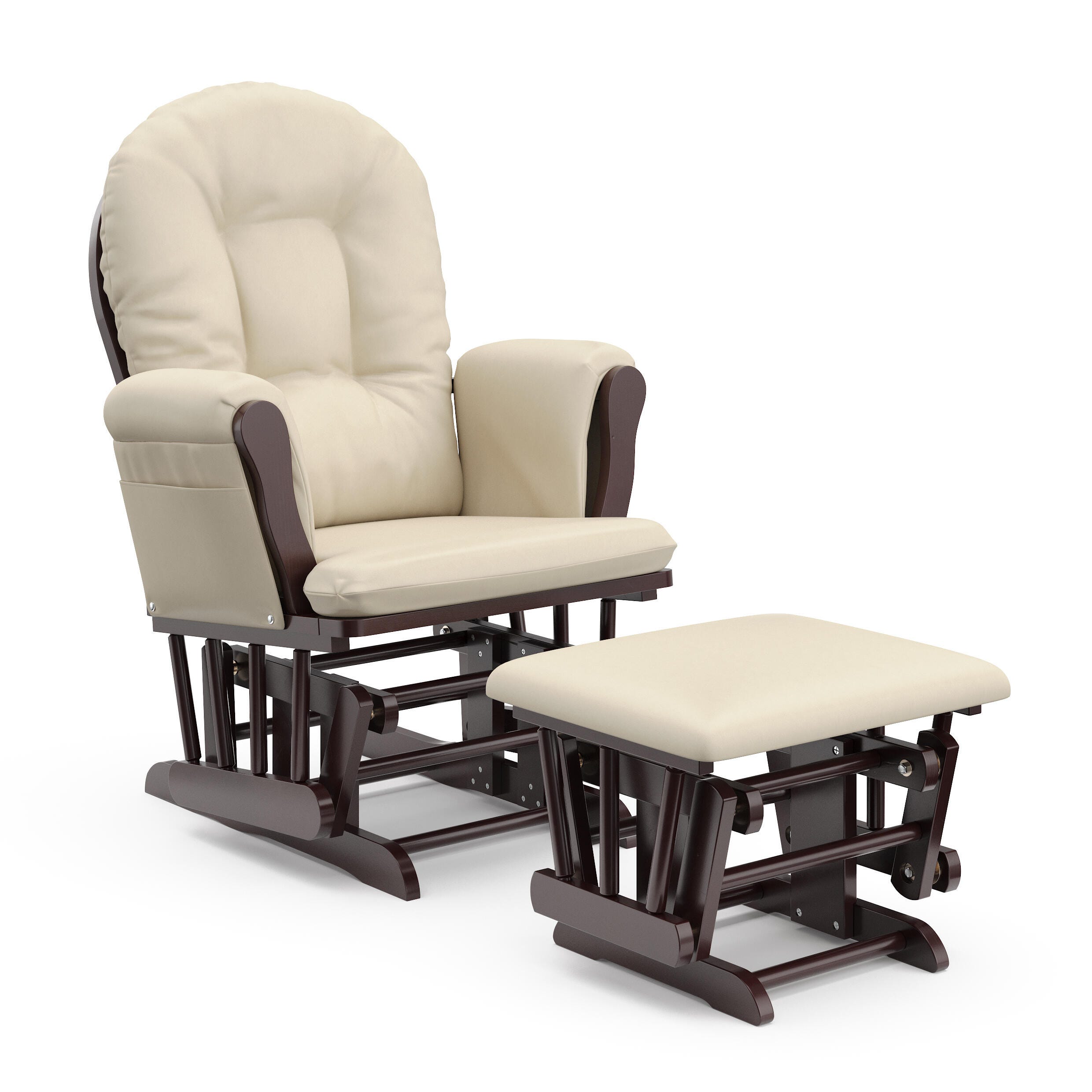 Storkcraft Hoop Glider and Ottoman, Espresso/Beige, large