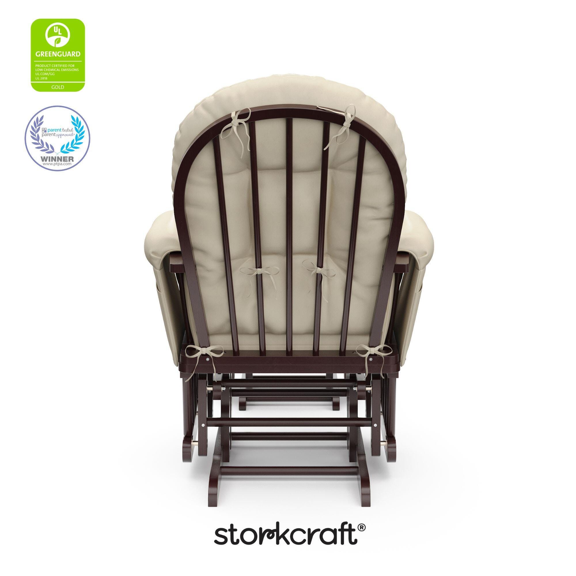 Storkcraft Hoop Glider and Ottoman, Espresso/Beige, large