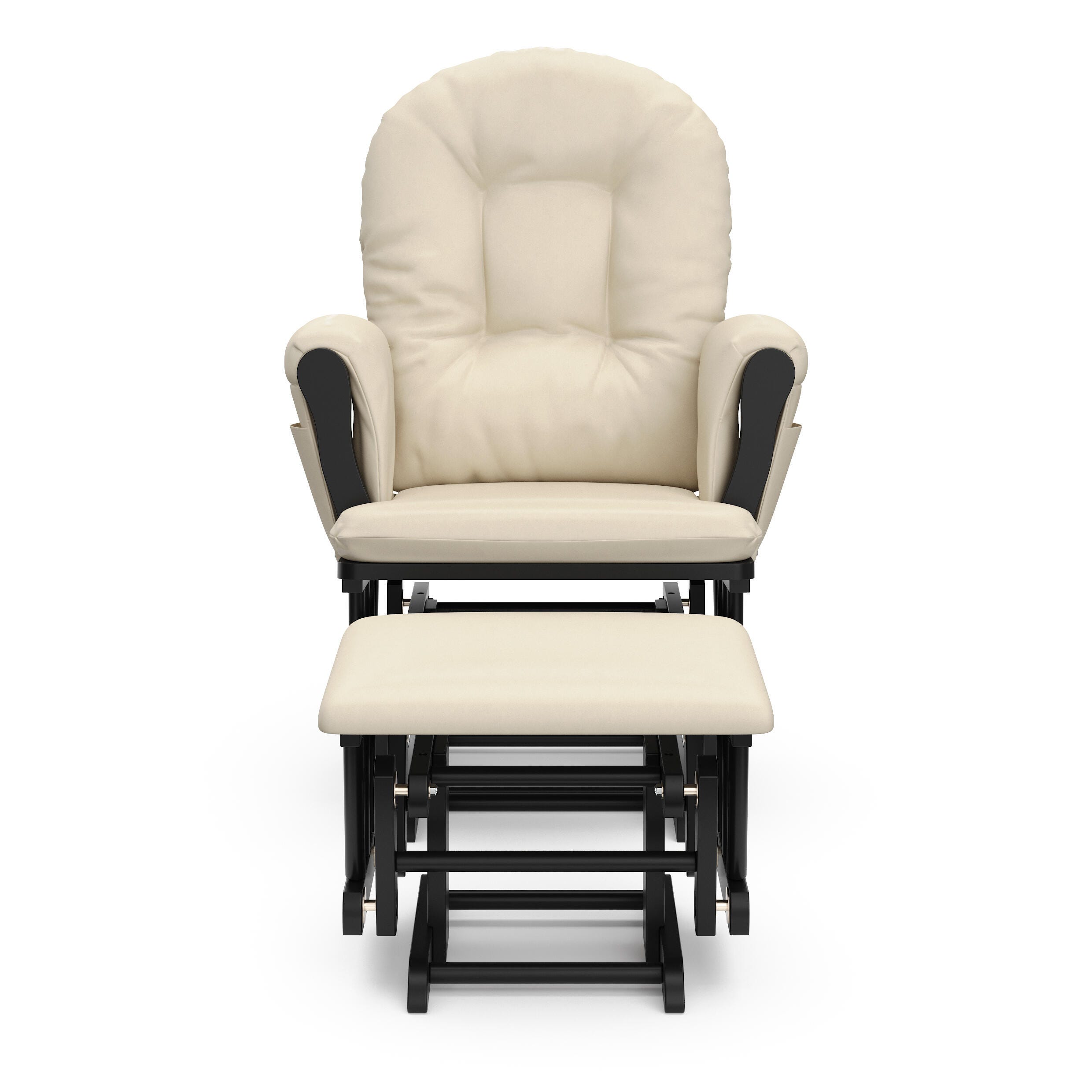Storkcraft Hoop Glider and Ottoman, Black/Beige, large