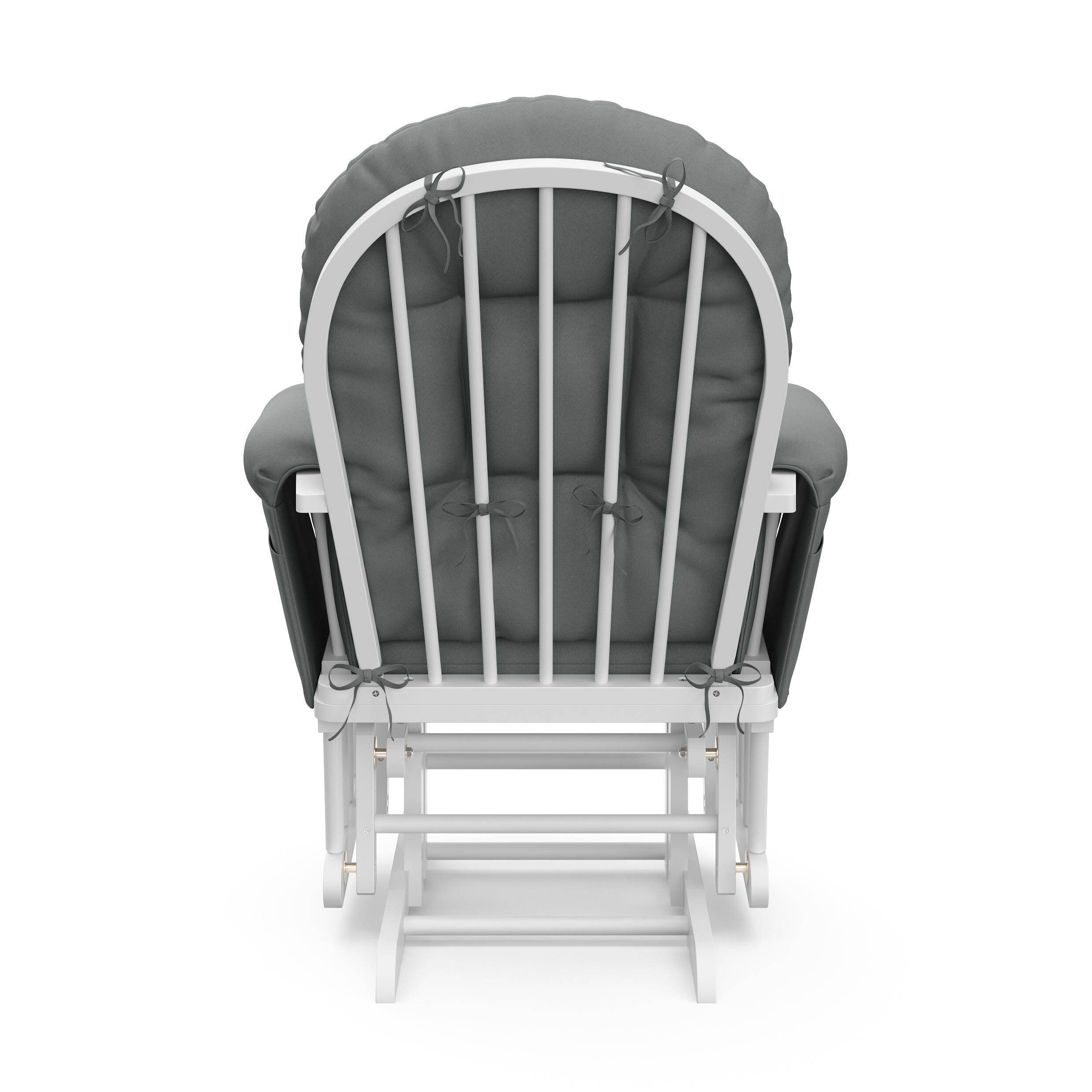 Storkcraft Hoop Glider and Ottoman, White/Gray, large