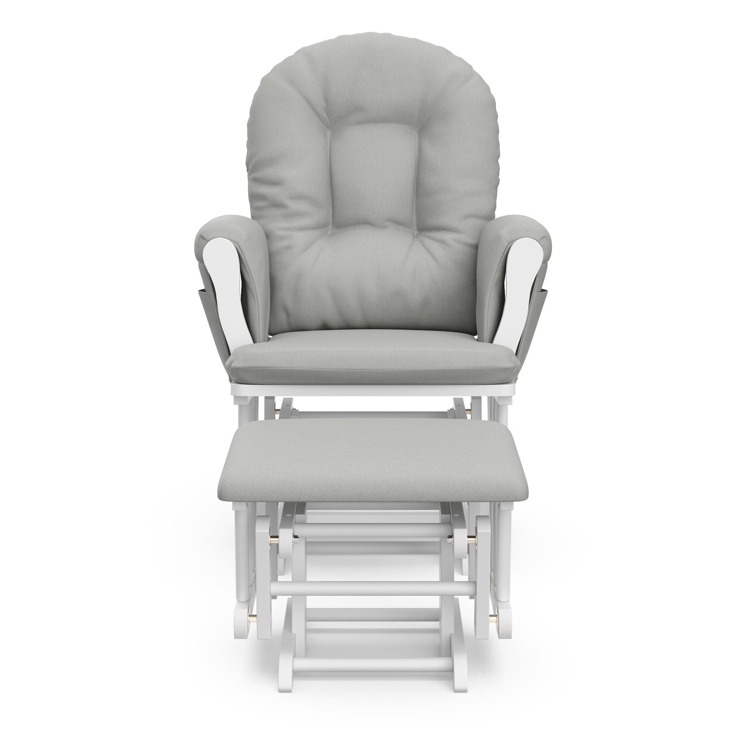 Storkcraft Hoop Glider and Ottoman, White/Light Gray, large