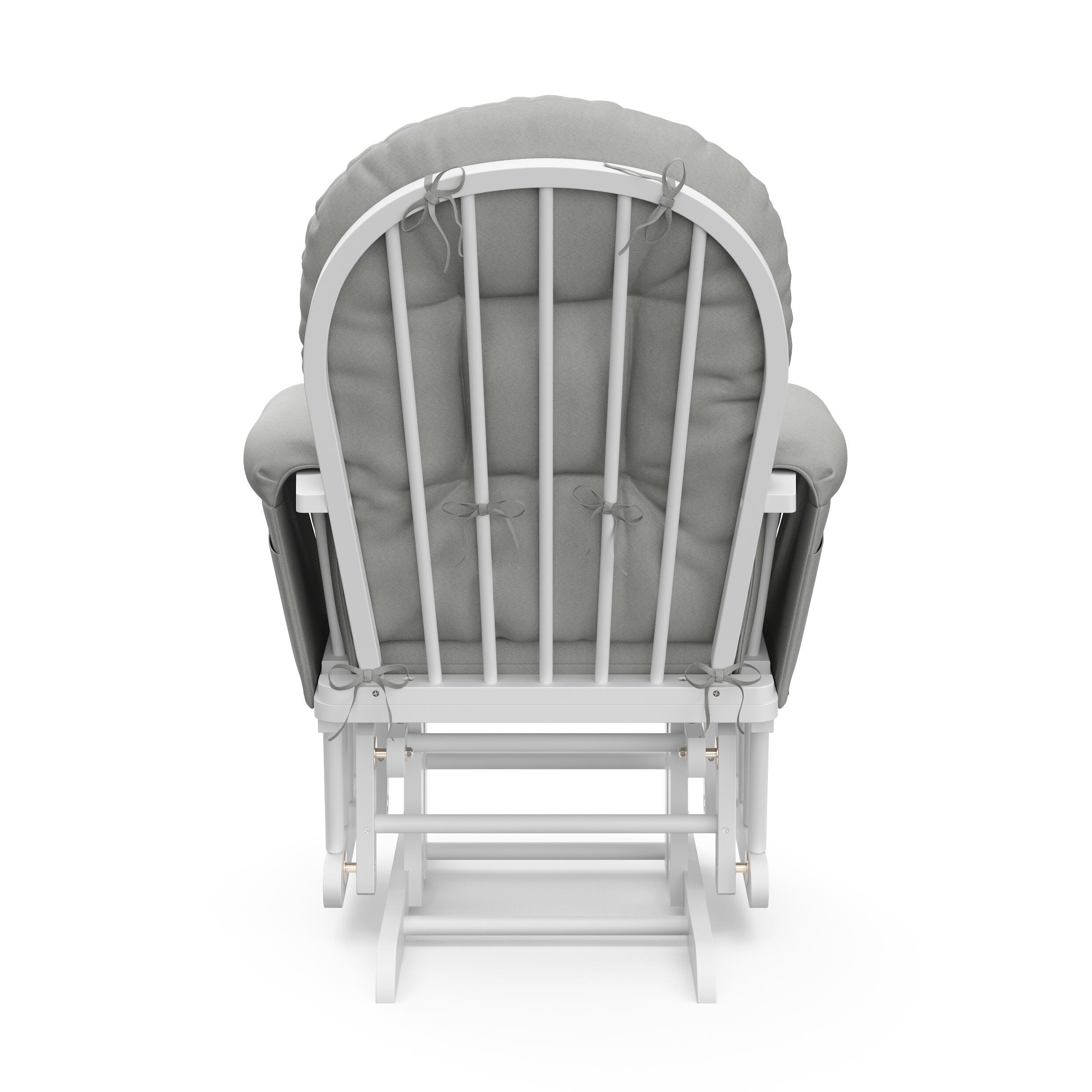 Storkcraft Hoop Glider and Ottoman, White/Light Gray, large