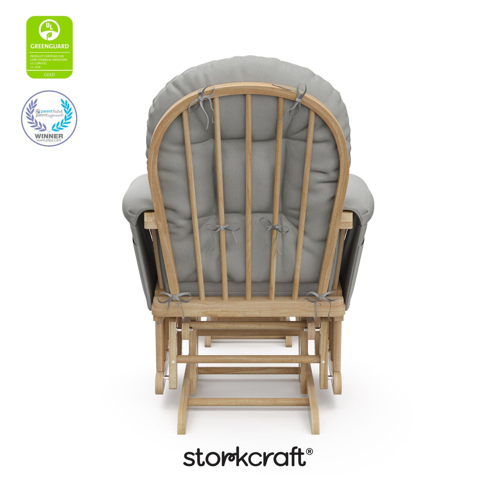 Storkcraft Hoop Glider and Ottoman, Natural/Light Gray, large