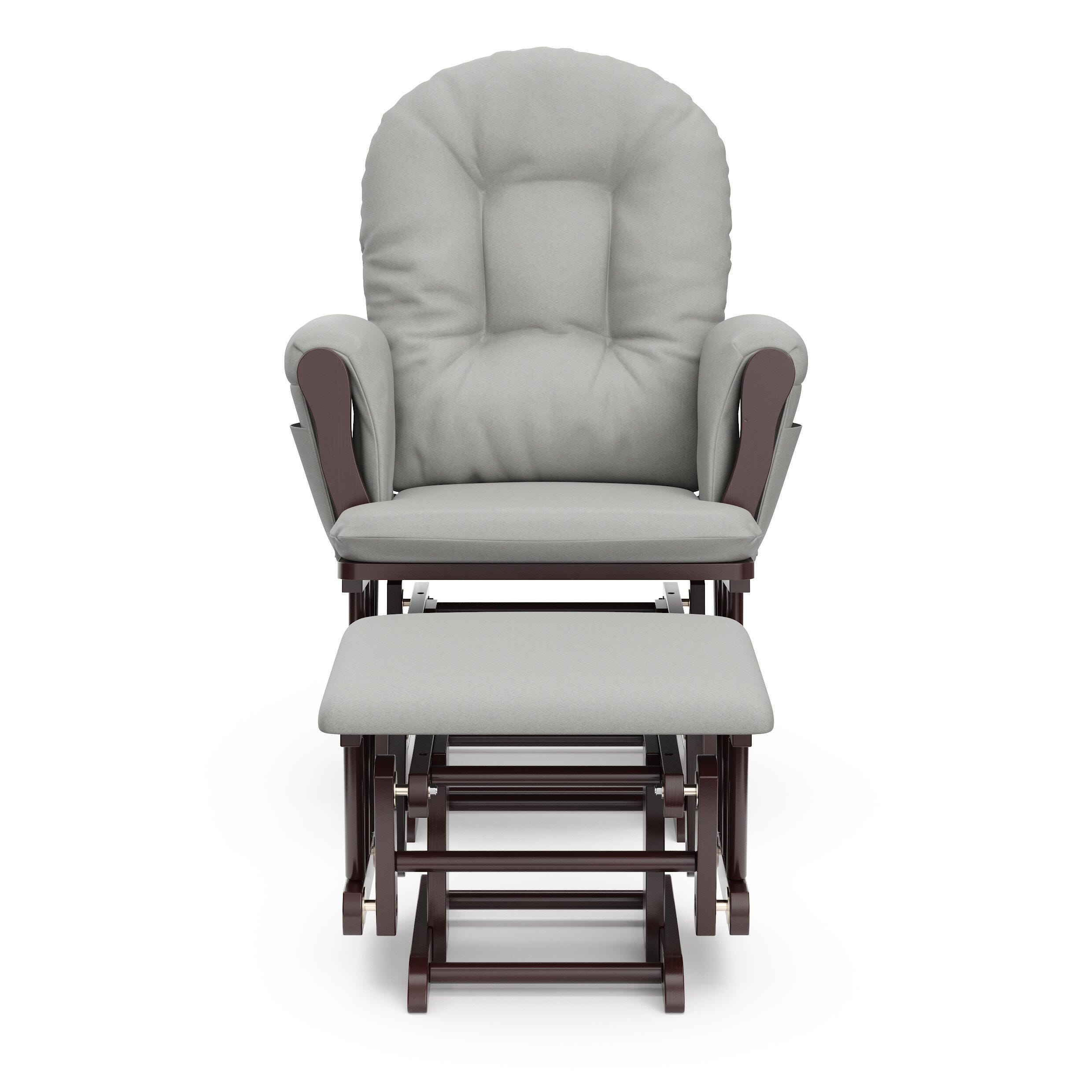 Storkcraft Hoop Glider and Ottoman, Espresso/Light Gray, large