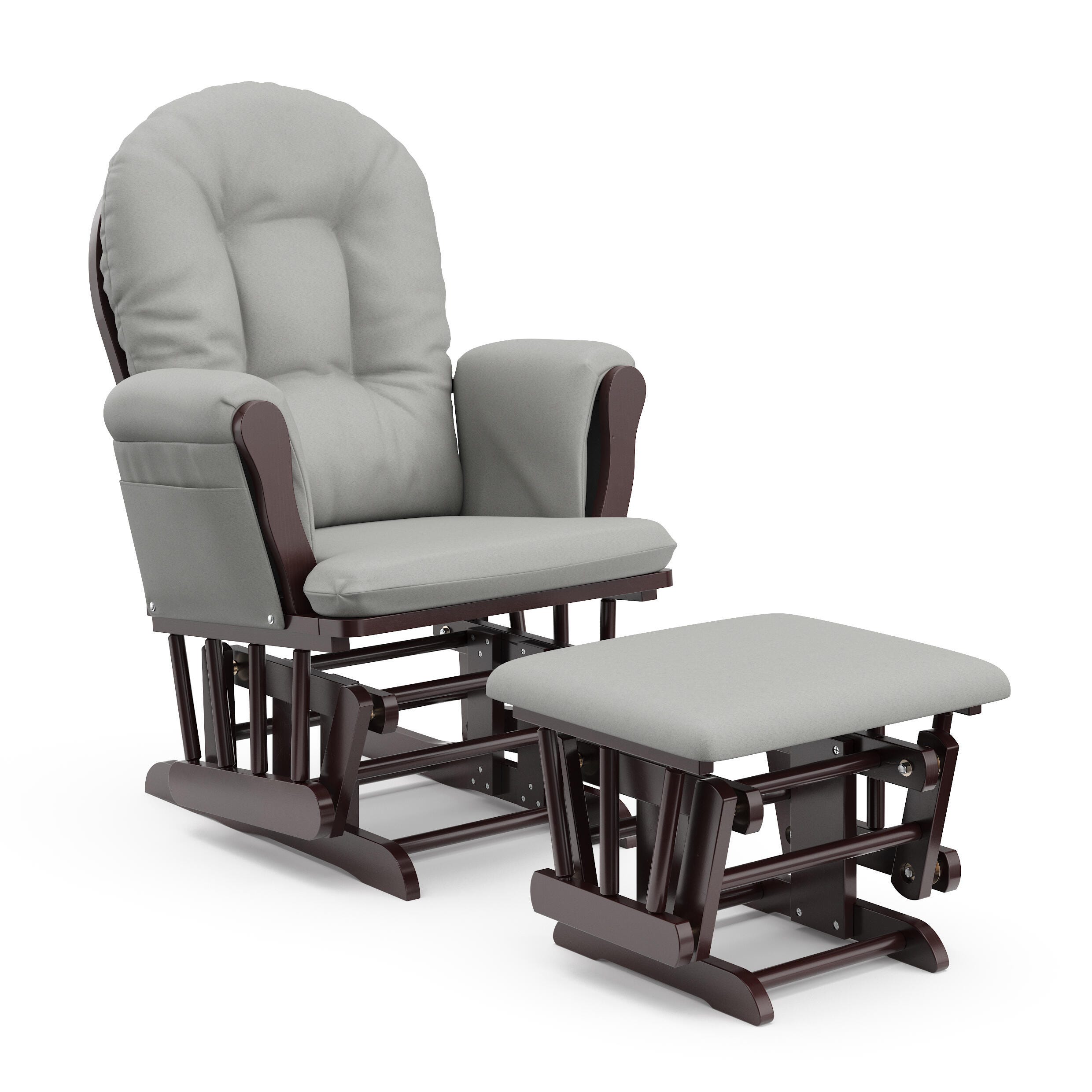 Storkcraft Hoop Glider and Ottoman, Espresso/Light Gray, large
