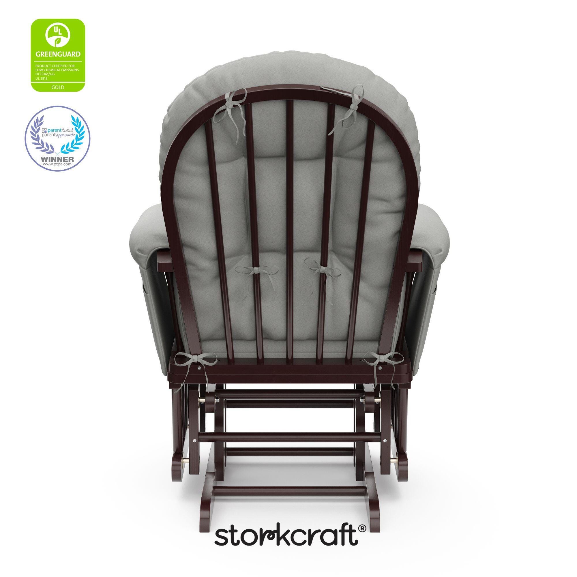 Storkcraft Hoop Glider and Ottoman, Espresso/Light Gray, large
