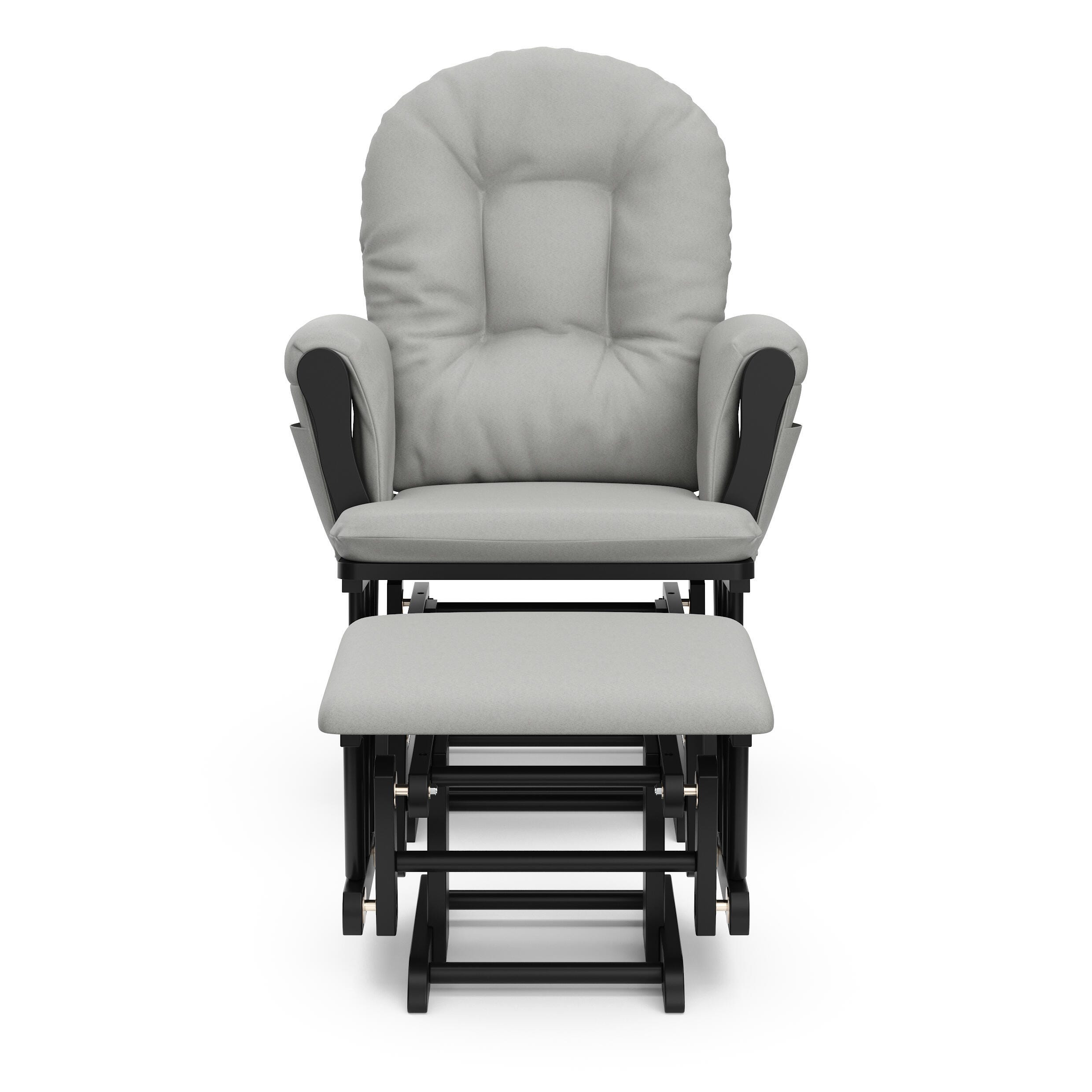 Storkcraft Hoop Glider and Ottoman, Black/Light Gray, large