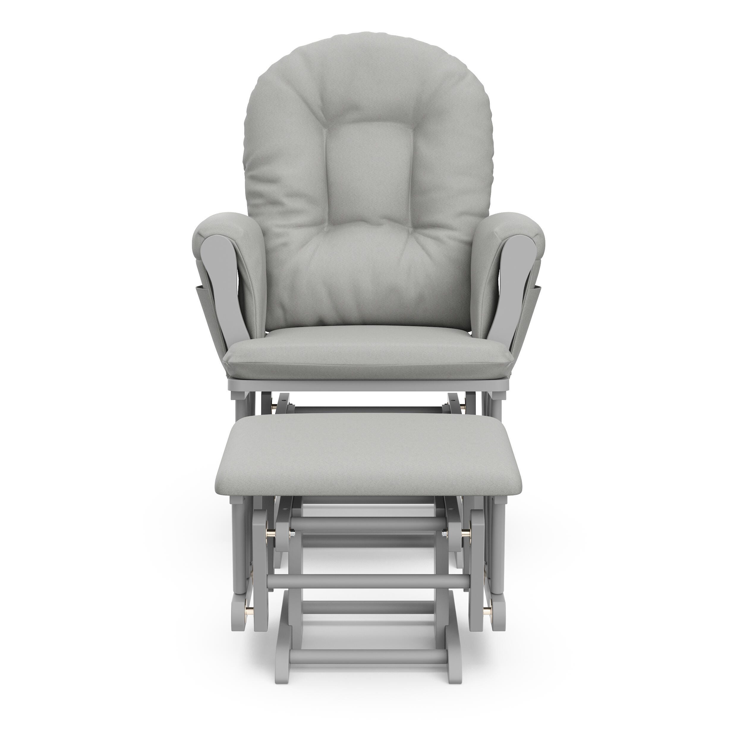 Storkcraft Hoop Glider and Ottoman, Pebble Gray/Light Gray, large