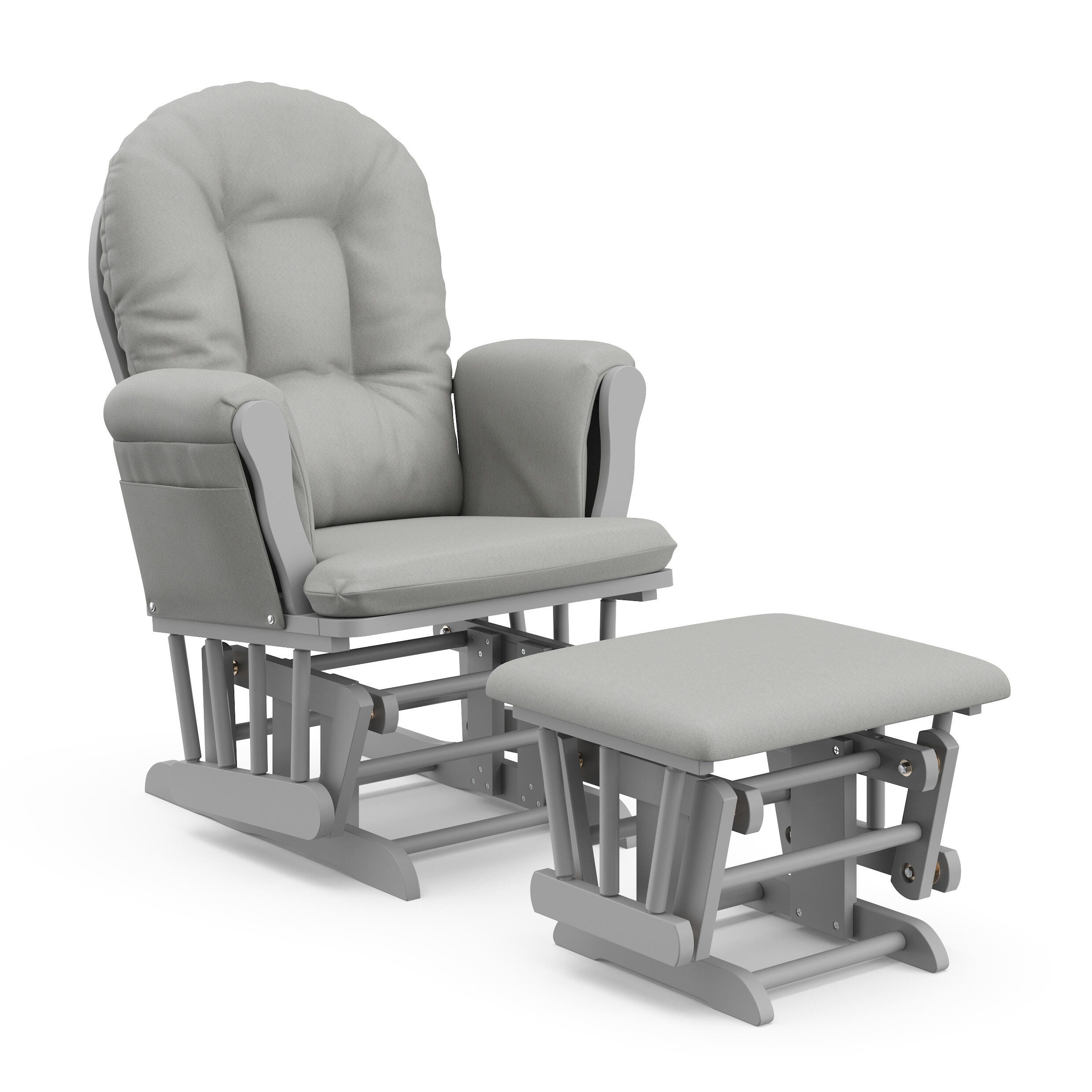 Storkcraft Hoop Glider and Ottoman, Pebble Gray/Light Gray, large