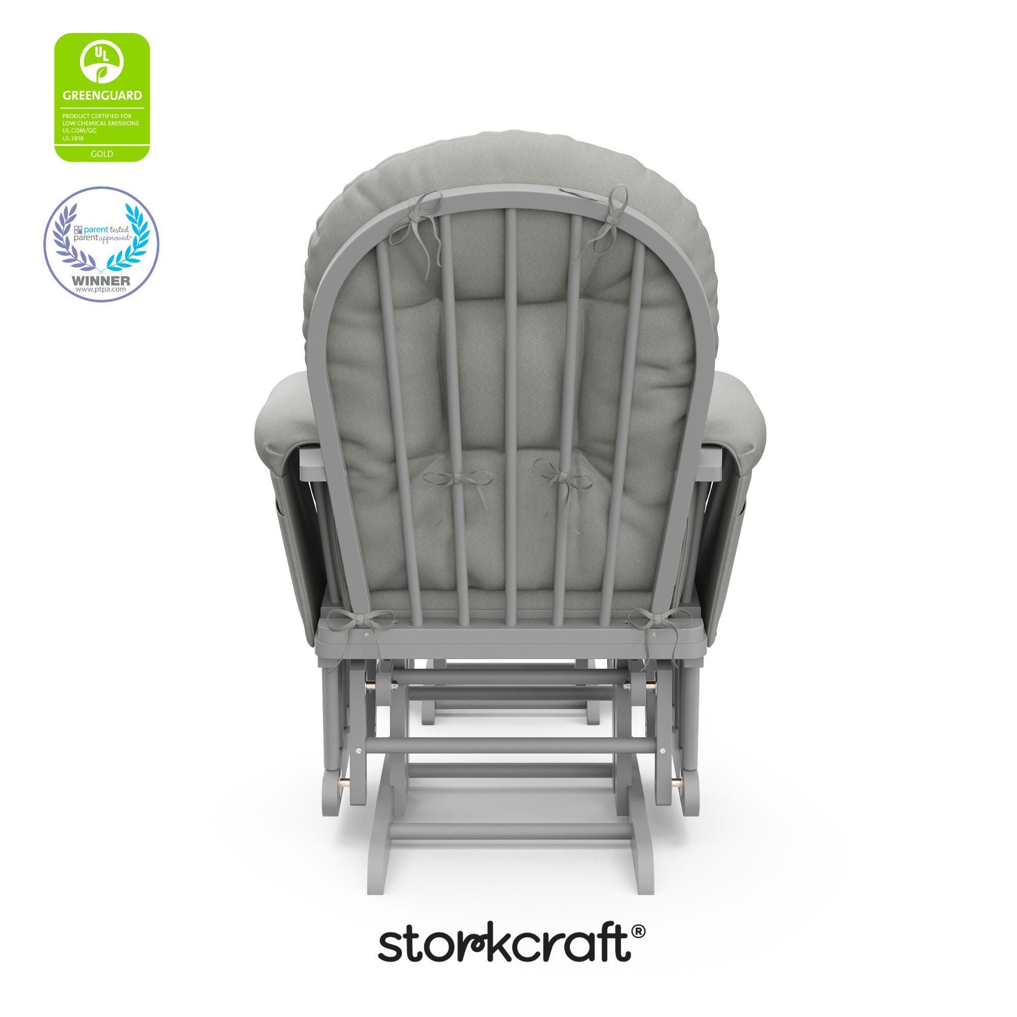 Storkcraft Hoop Glider and Ottoman, Pebble Gray/Light Gray, large