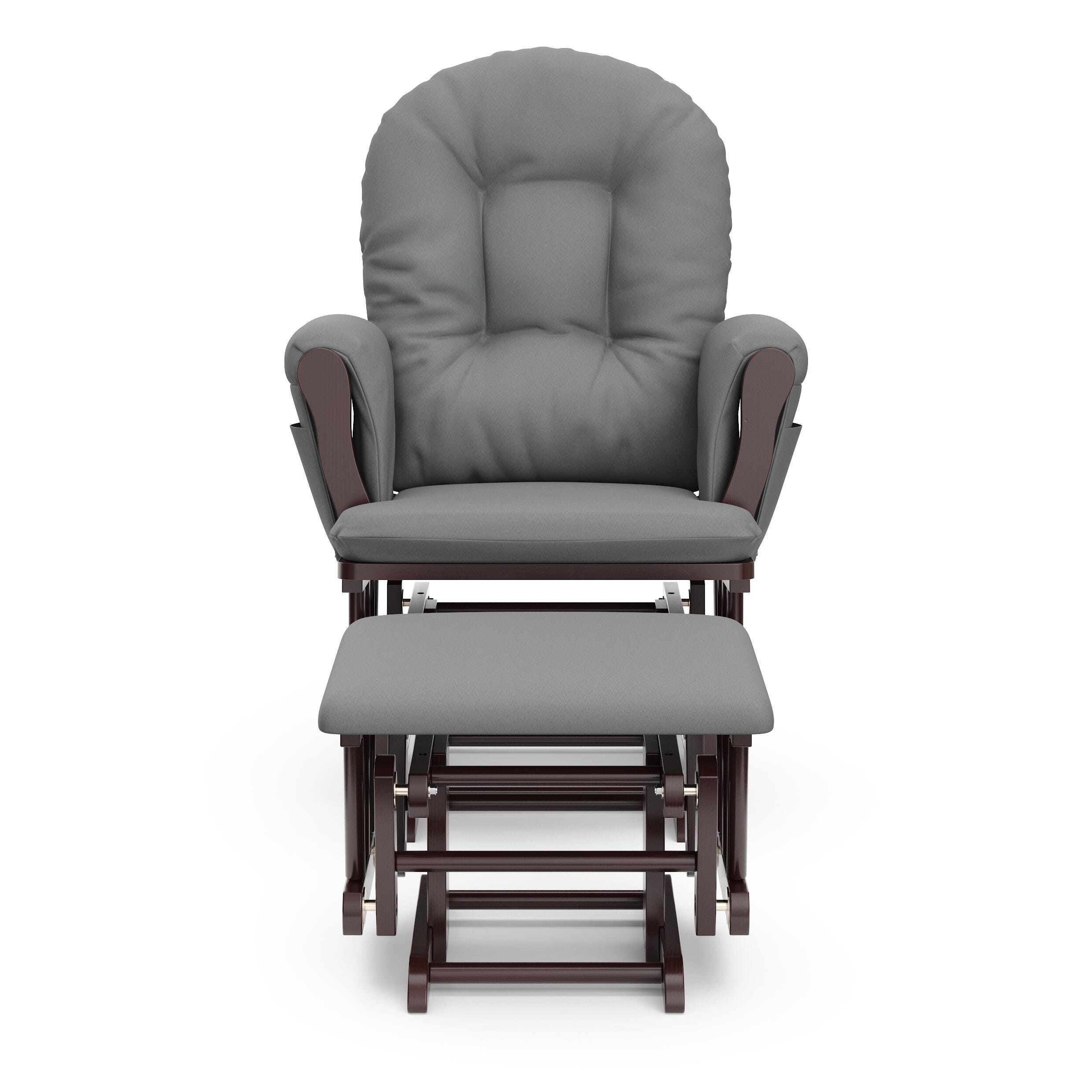 Storkcraft Hoop Glider and Ottoman, Espresso/Gray, large