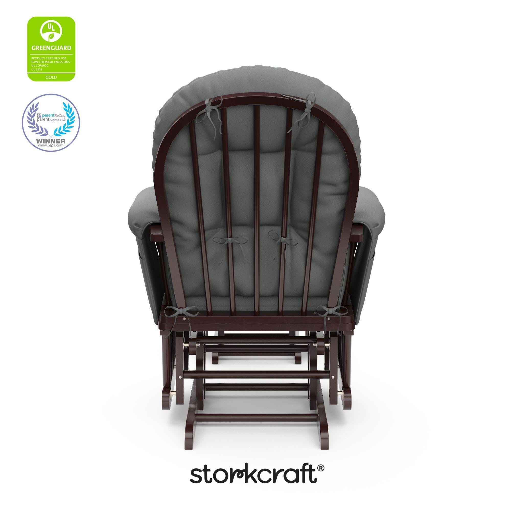 Storkcraft Hoop Glider and Ottoman, Espresso/Gray, large