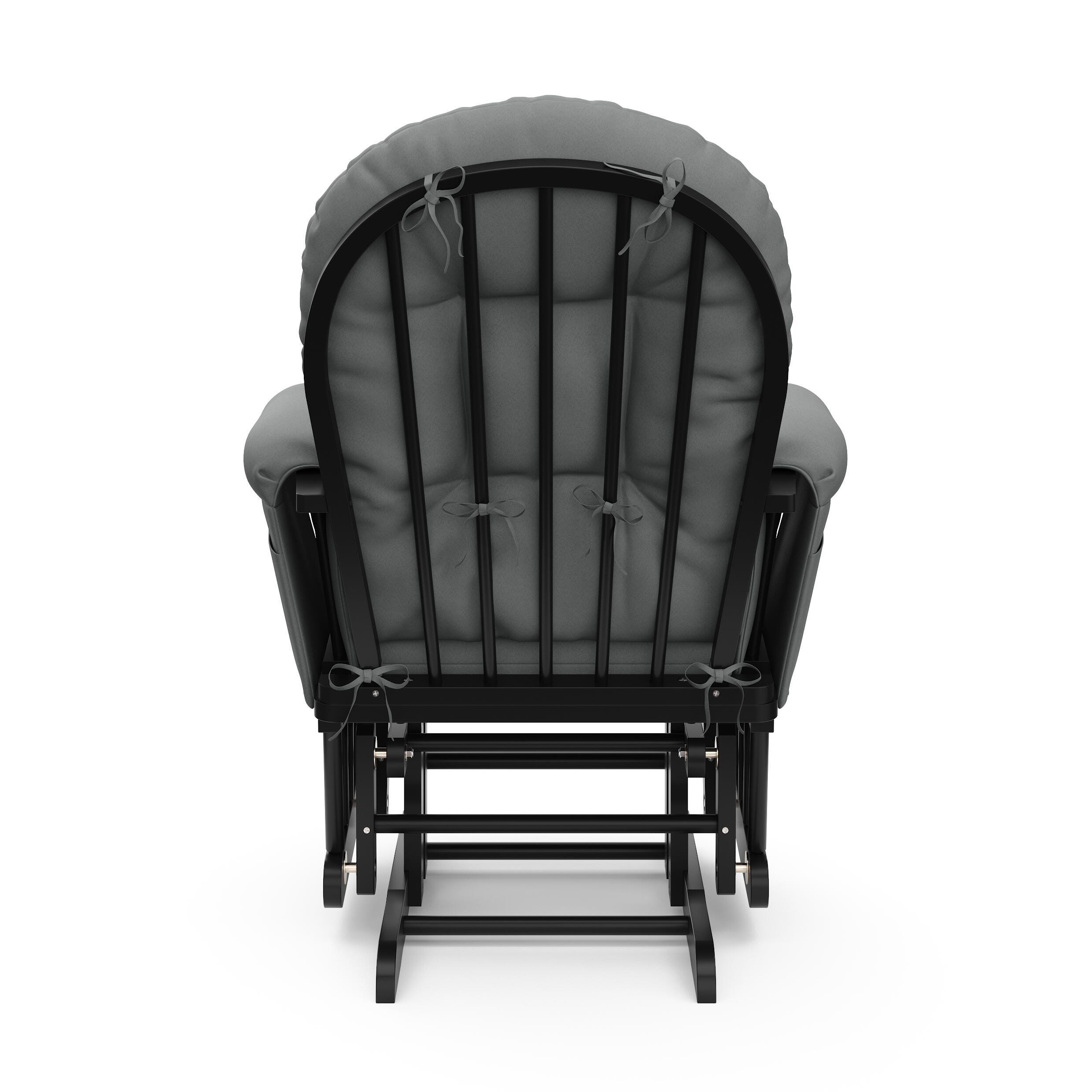 Storkcraft Hoop Glider and Ottoman, Black/Gray, large