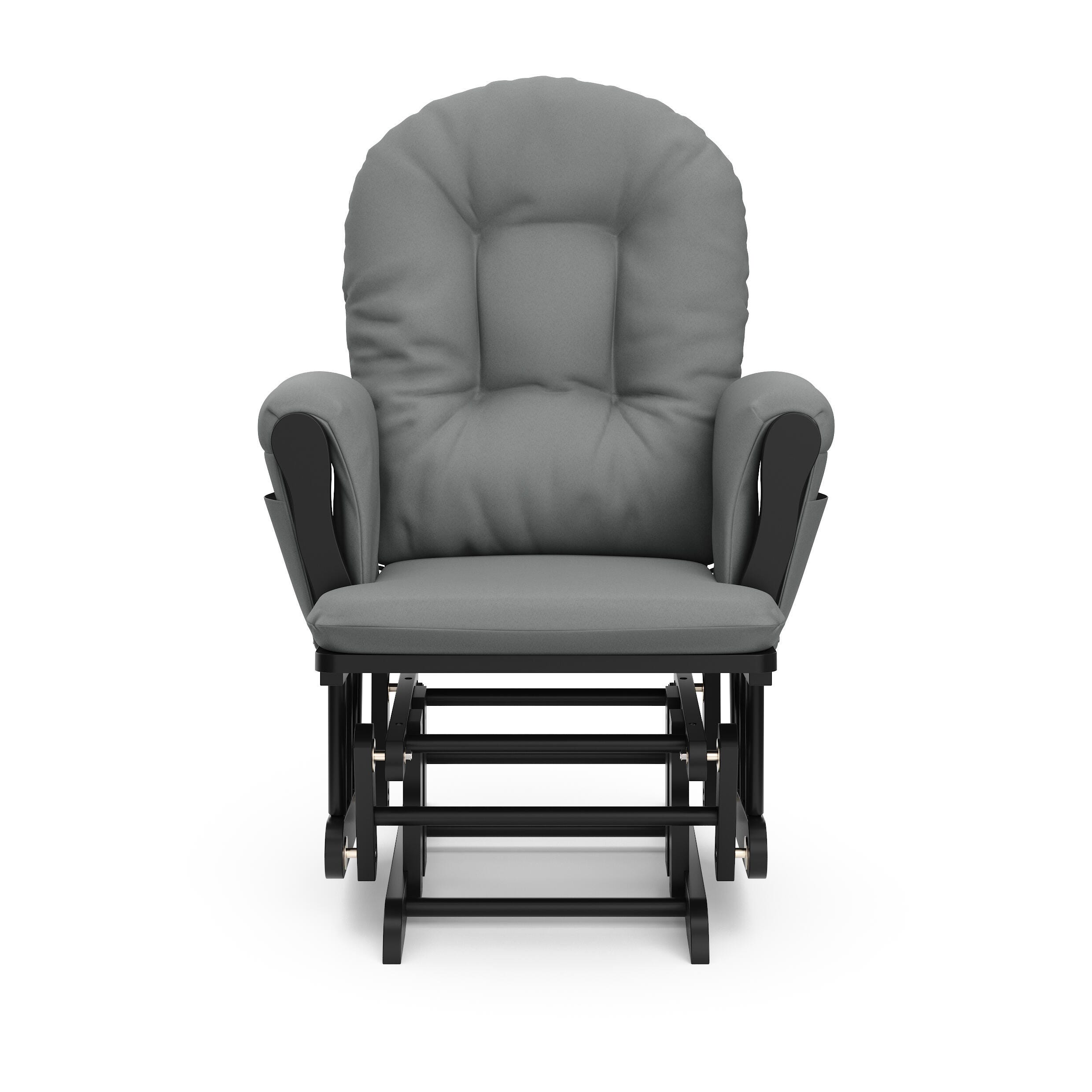 Storkcraft Hoop Glider and Ottoman, Black/Gray, large