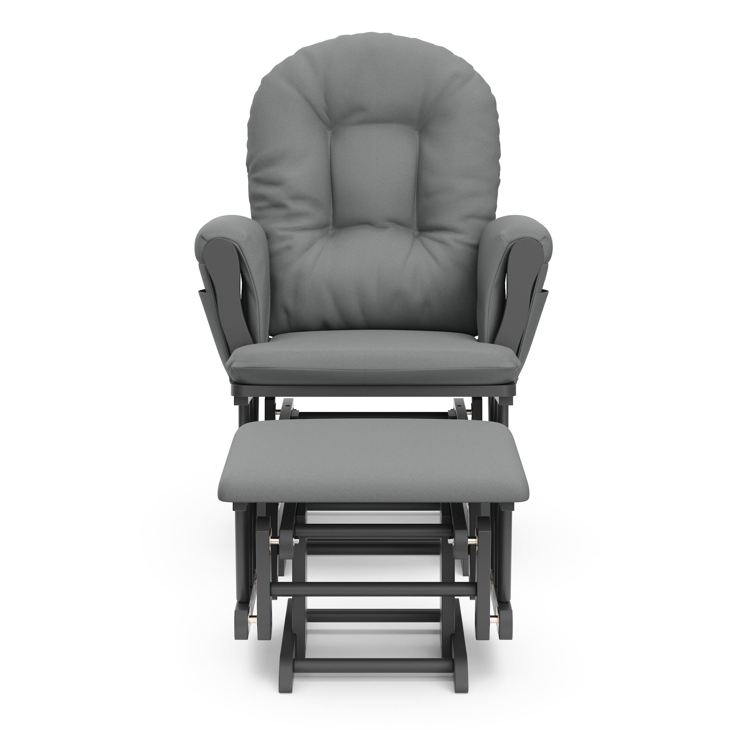 Storkcraft Hoop Glider and Ottoman, Gray/Gray, large