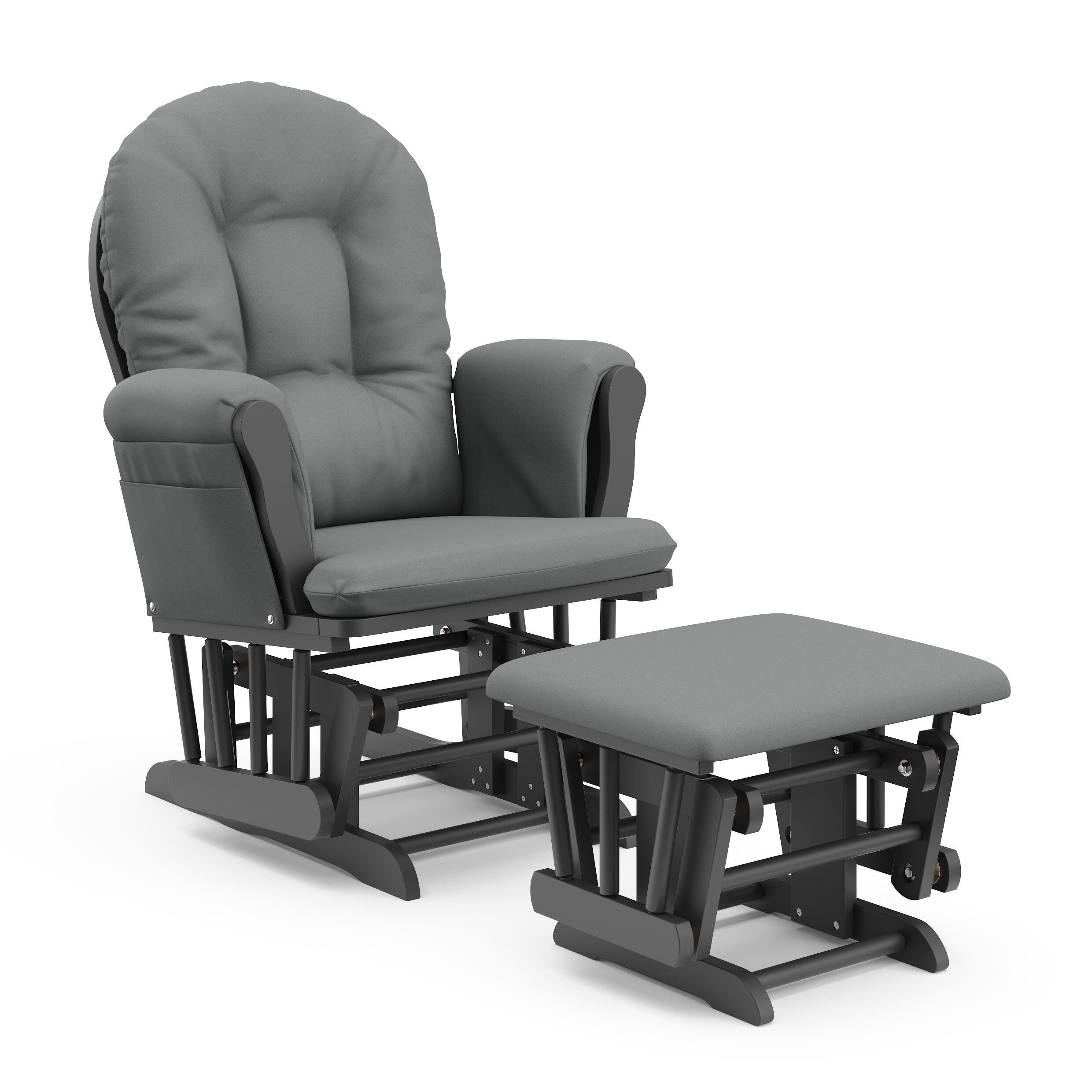 Storkcraft Hoop Glider and Ottoman, Gray/Gray, large