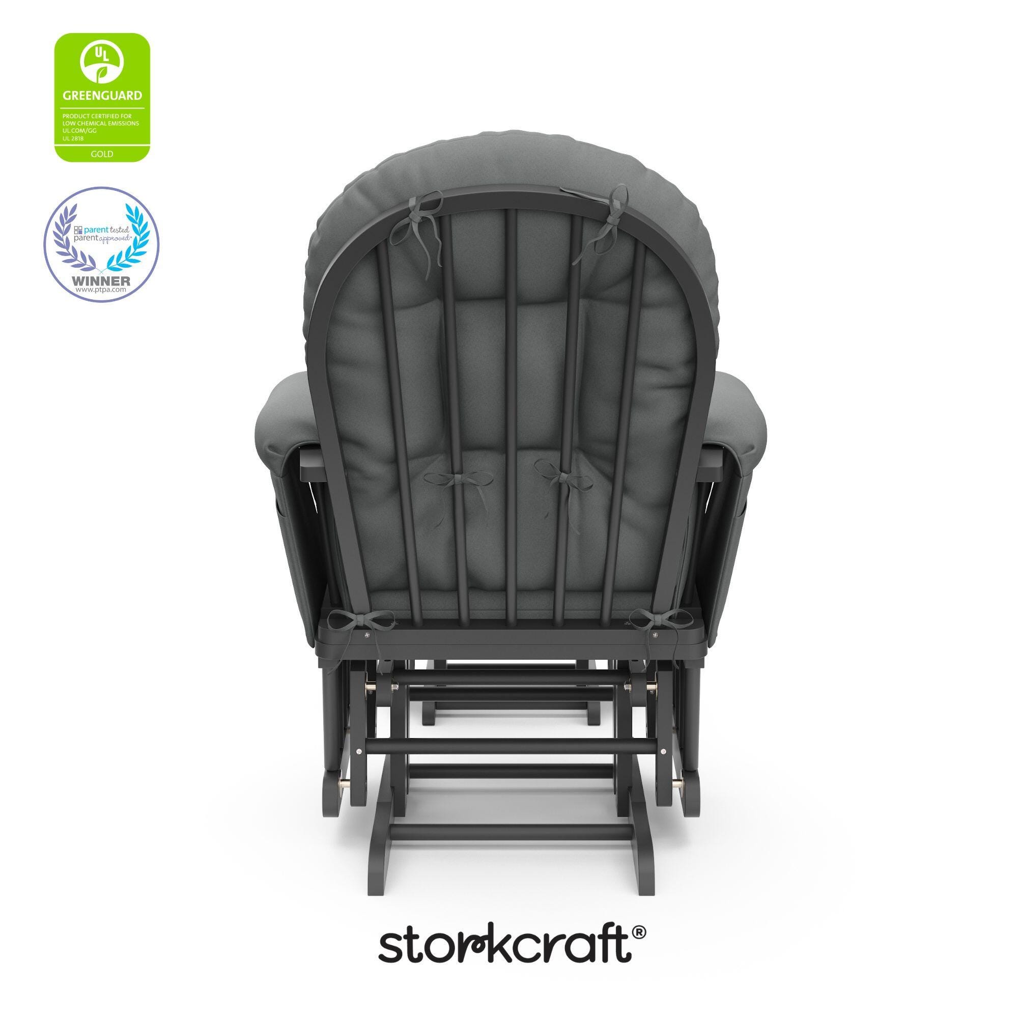 Storkcraft Hoop Glider and Ottoman, Gray/Gray, large
