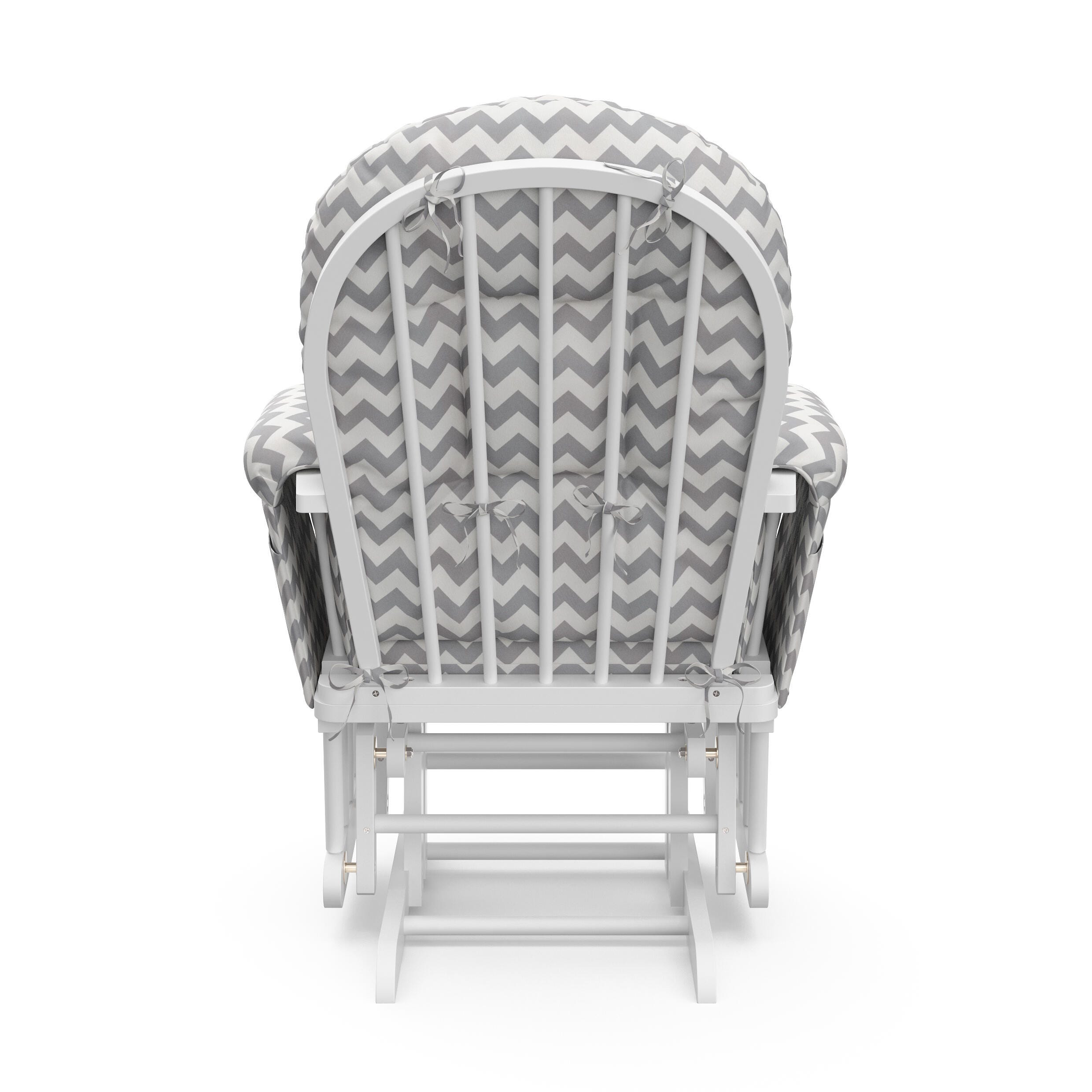 Storkcraft Hoop Glider and Ottoman, White/Gray Chevron, large