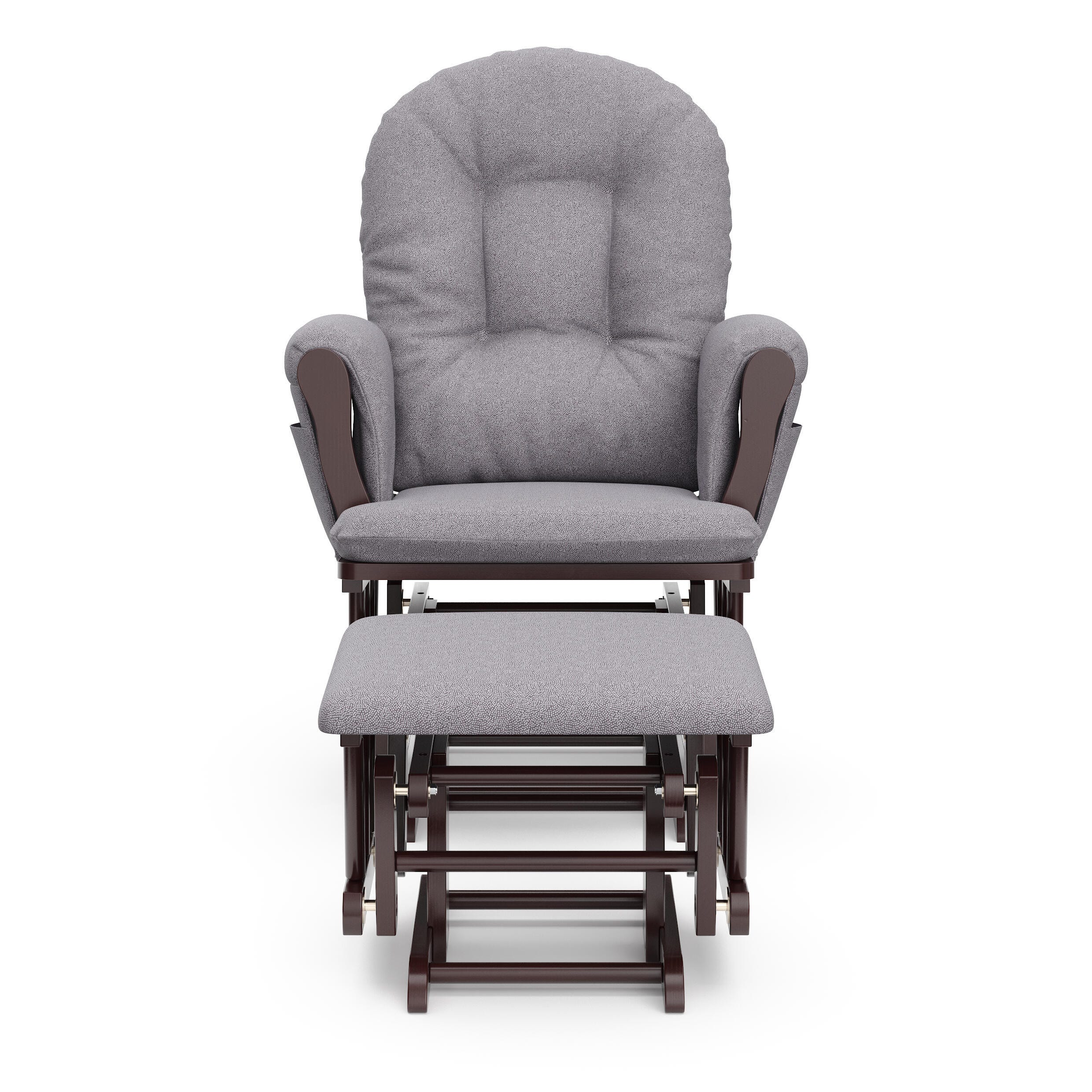 Storkcraft Hoop Glider and Ottoman, Espresso/Gray Swirl, large