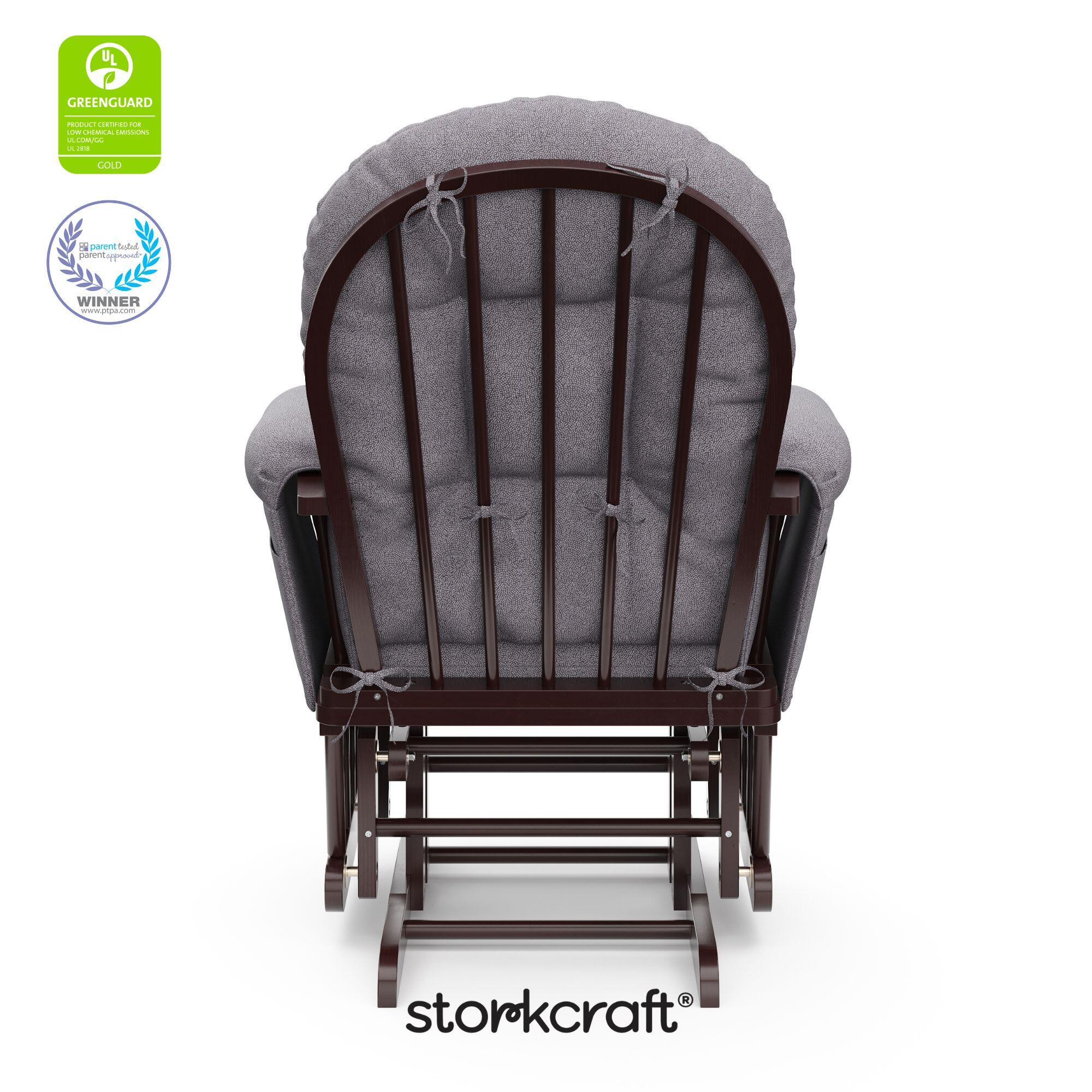 Storkcraft Hoop Glider and Ottoman, Espresso/Gray Swirl, large