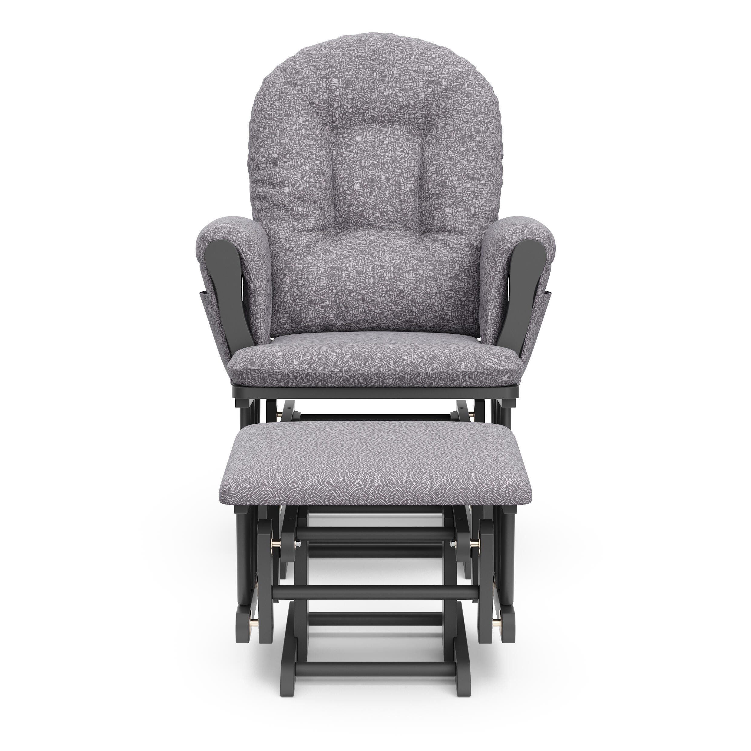 Storkcraft Hoop Glider and Ottoman, Gray/Gray Swirl, large