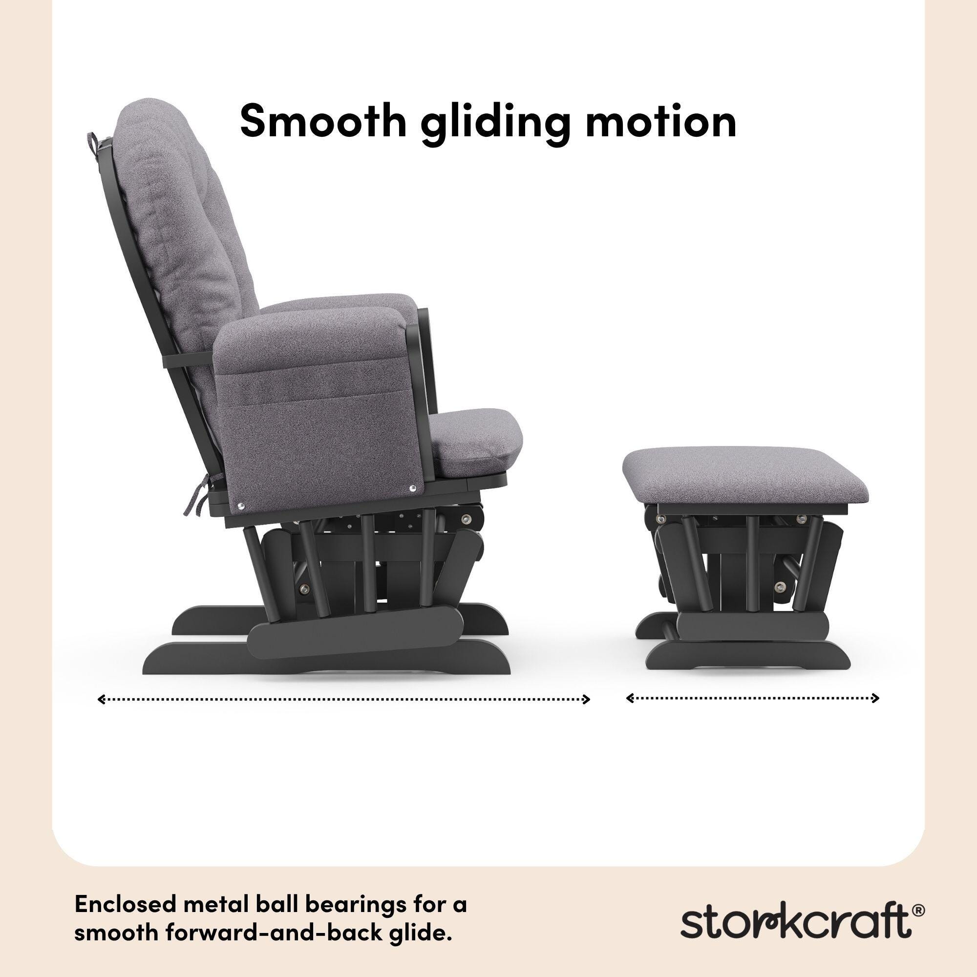 Storkcraft Hoop Glider and Ottoman, Gray/Gray Swirl, large