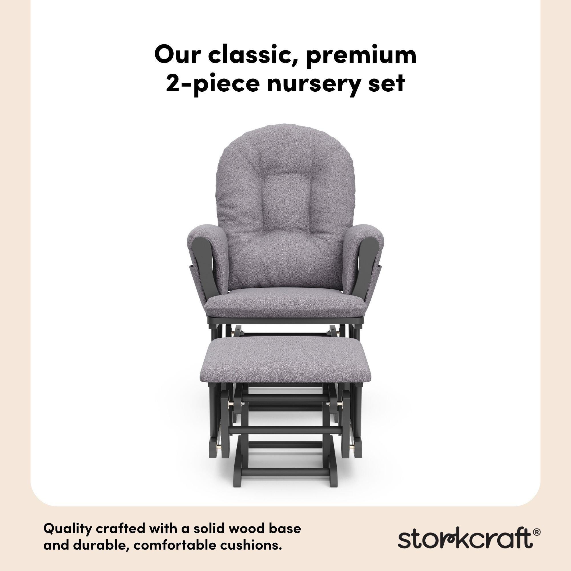 Storkcraft Hoop Glider and Ottoman, Gray/Gray Swirl, large