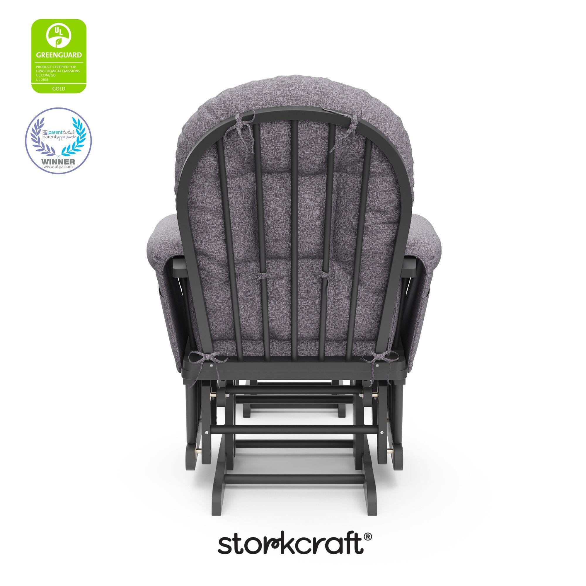 Storkcraft Hoop Glider and Ottoman, Gray/Gray Swirl, large
