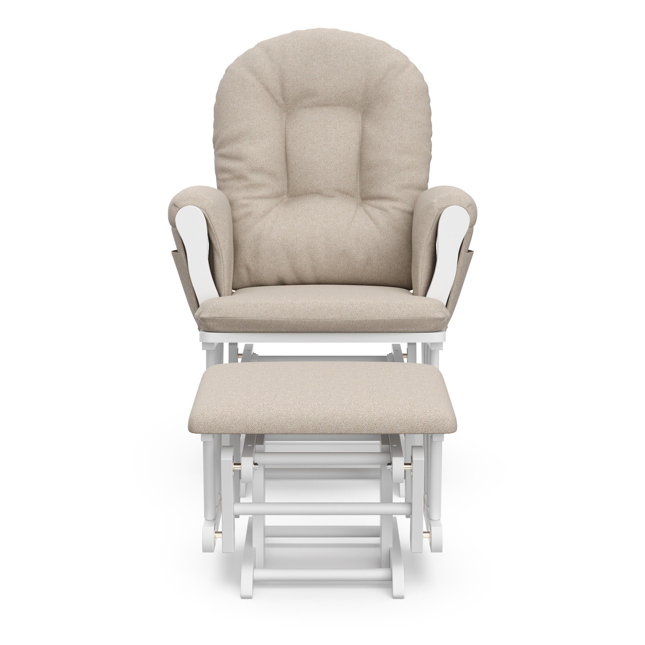 Storkcraft Hoop Glider and Ottoman, White/Taupe Swirl, large