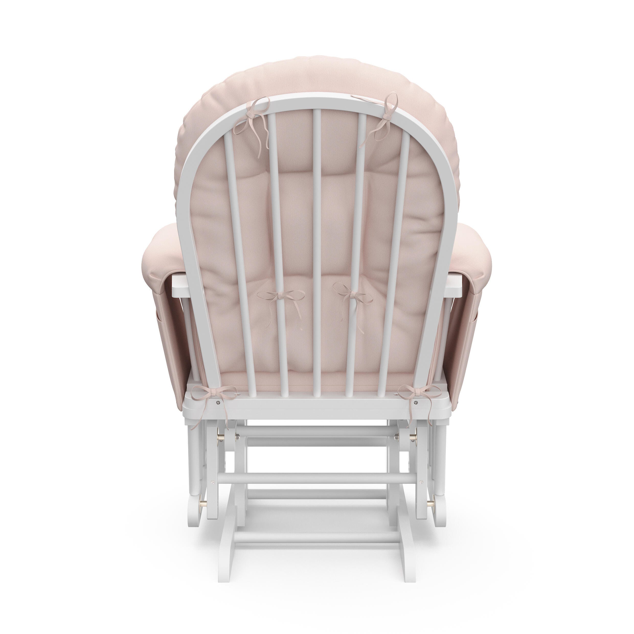 Storkcraft Hoop Glider and Ottoman, White/Pink, large