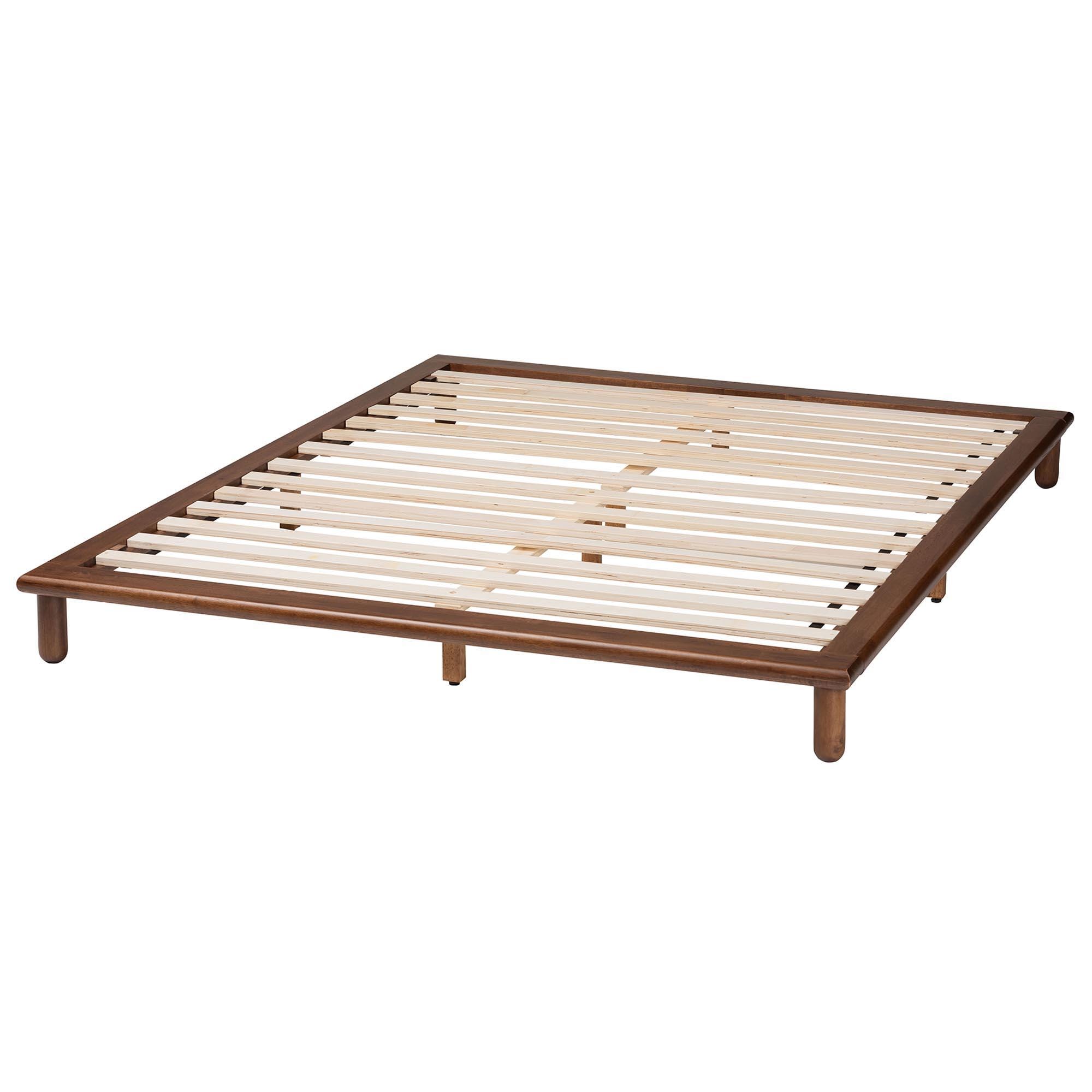 Baxton Studio Alivia Queen Bed Frame, Walnut Brown, large