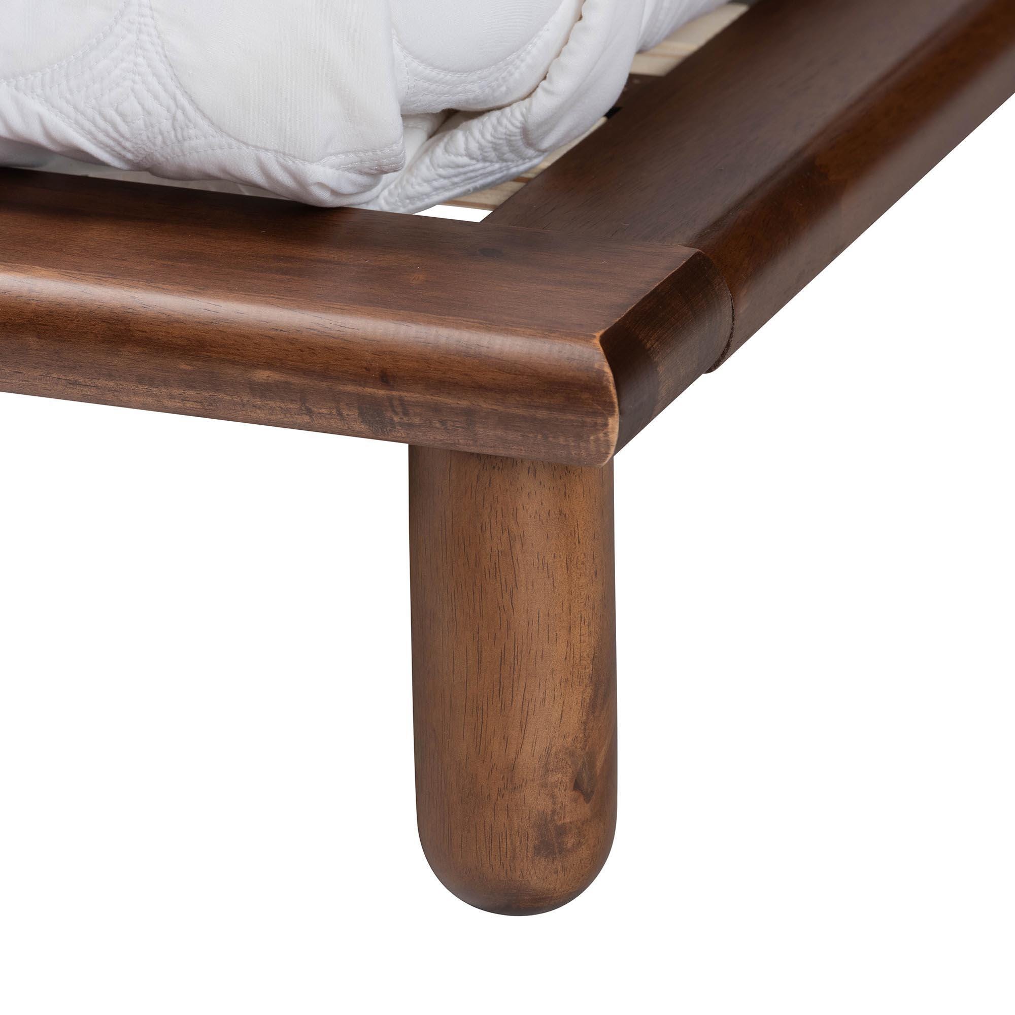 Baxton Studio Alivia Queen Bed Frame, Walnut Brown, large