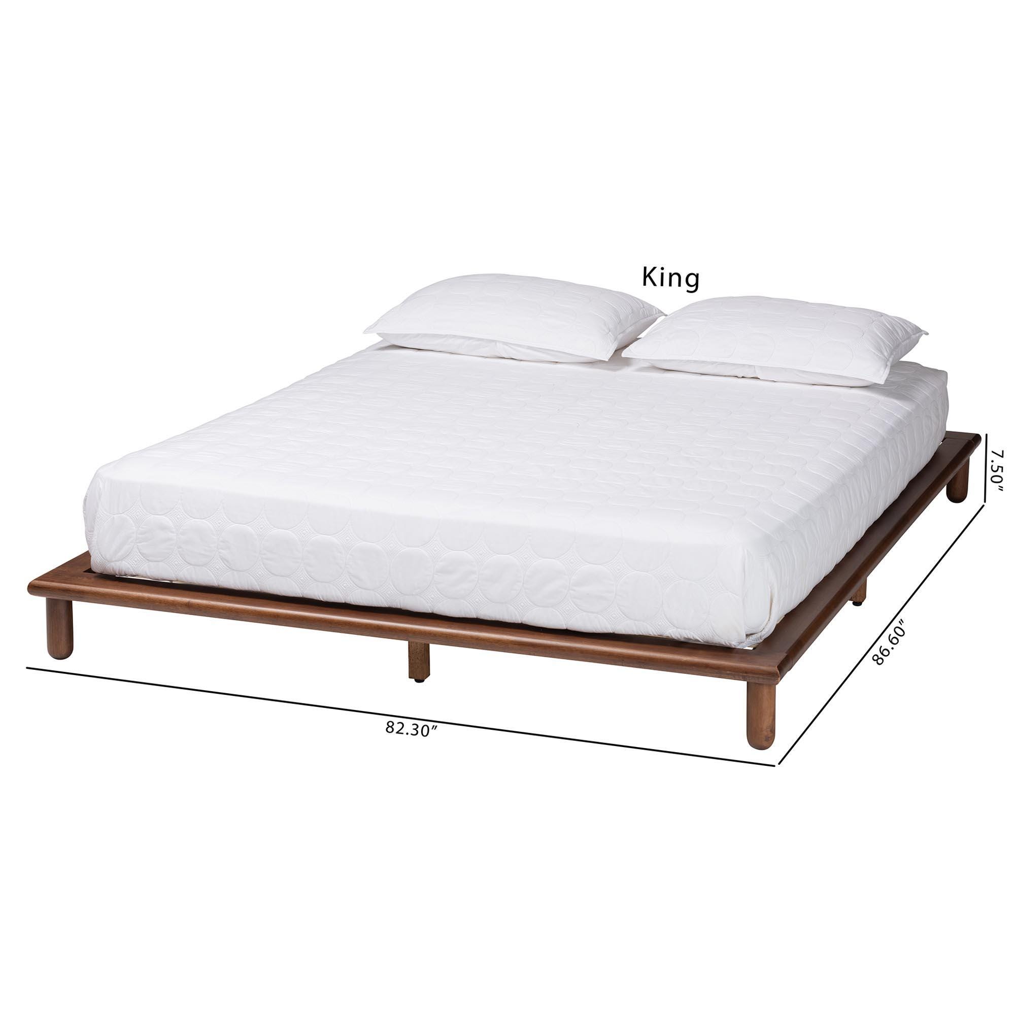 Baxton Studio Alivia King Bed Frame, Walnut Brown, large