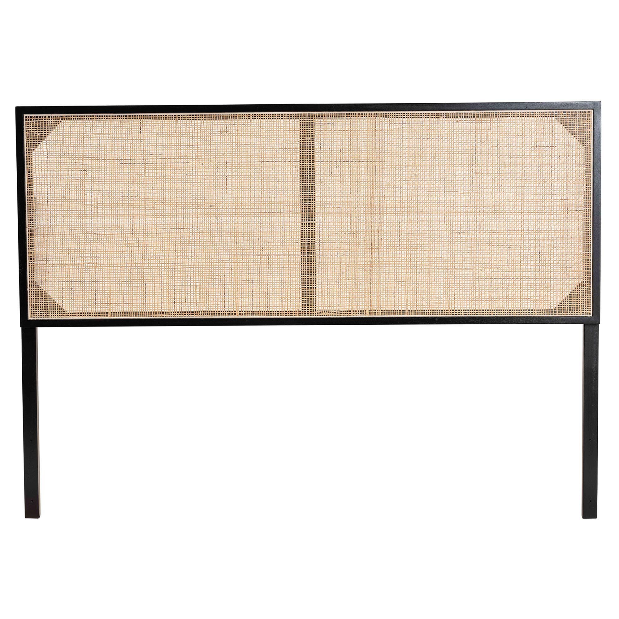 bali & pari Aurelia Queen Panel Headboard, Black/Natural, large